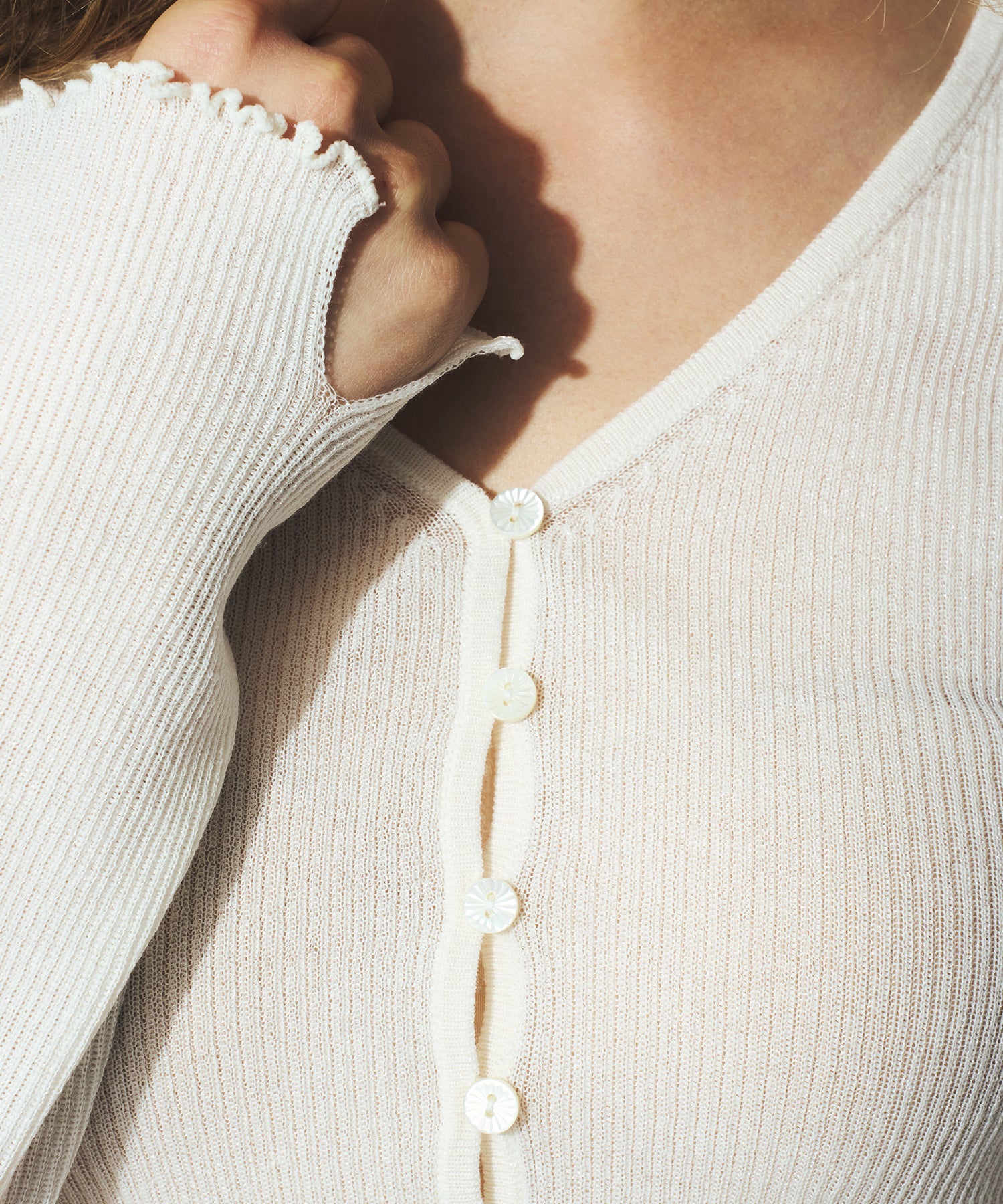 シアーリブニットカーディガン