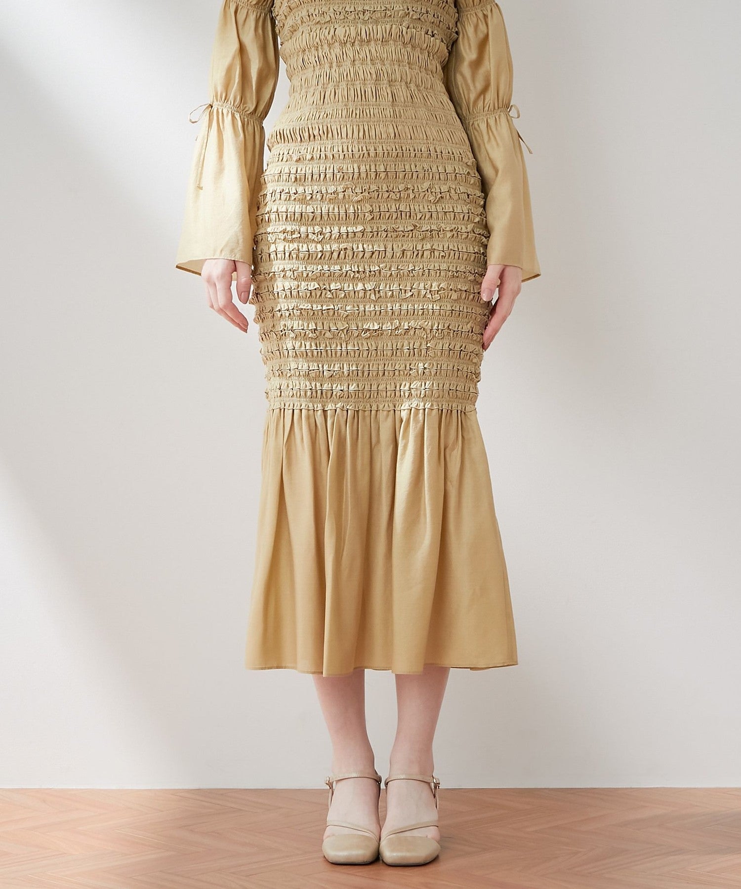 Shirred frill skirt