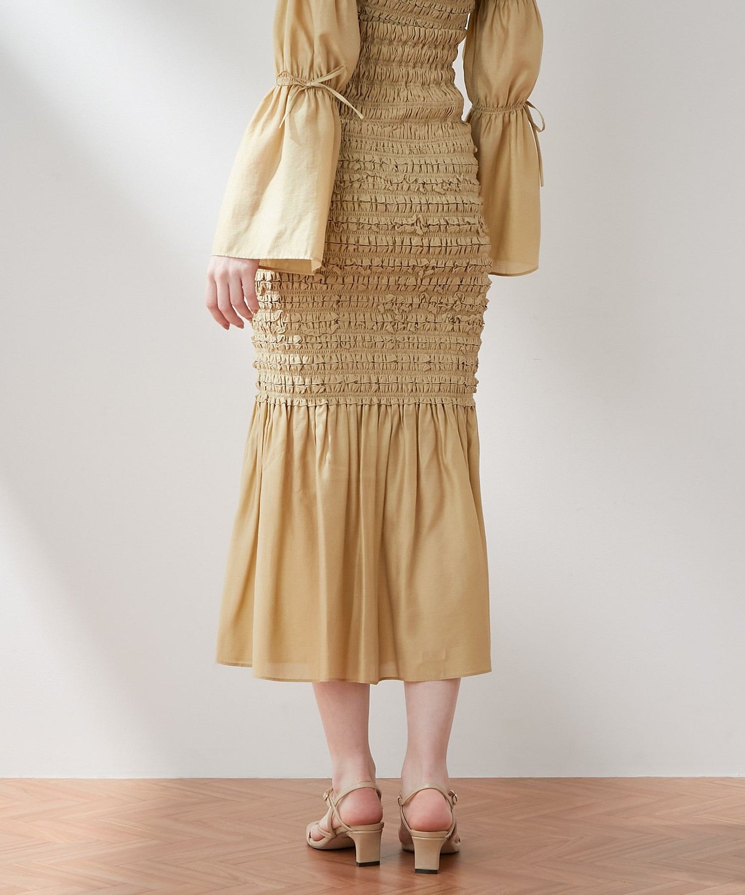 Shirred frill skirt