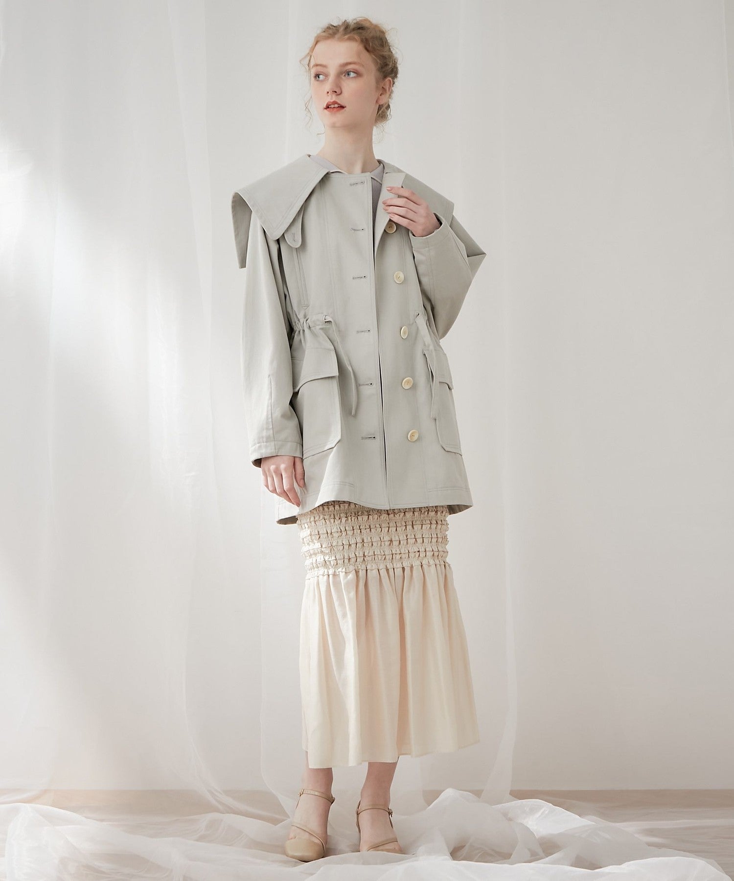 Shirred frill skirt