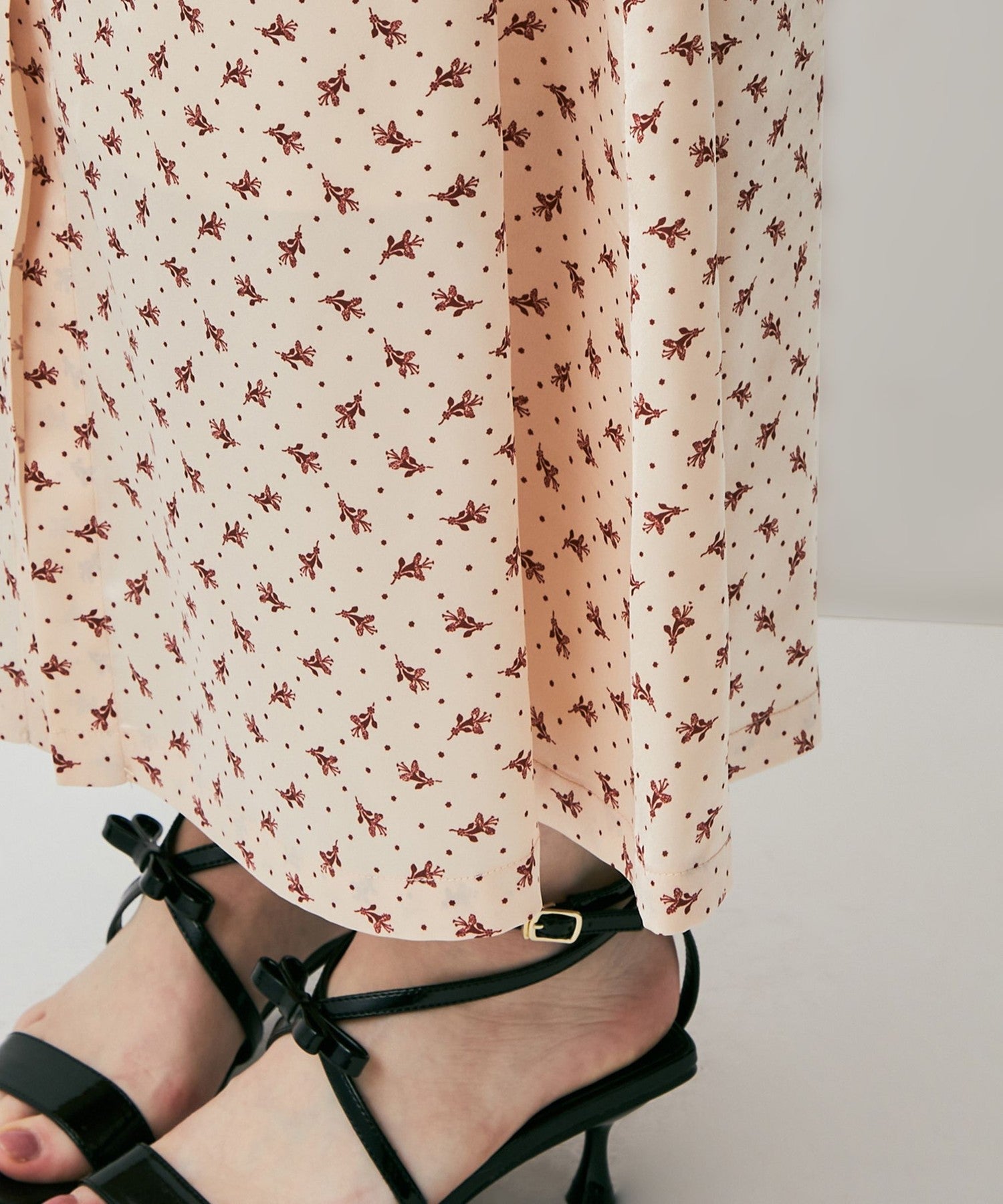Petite Fleur Button-down Flared Skirt