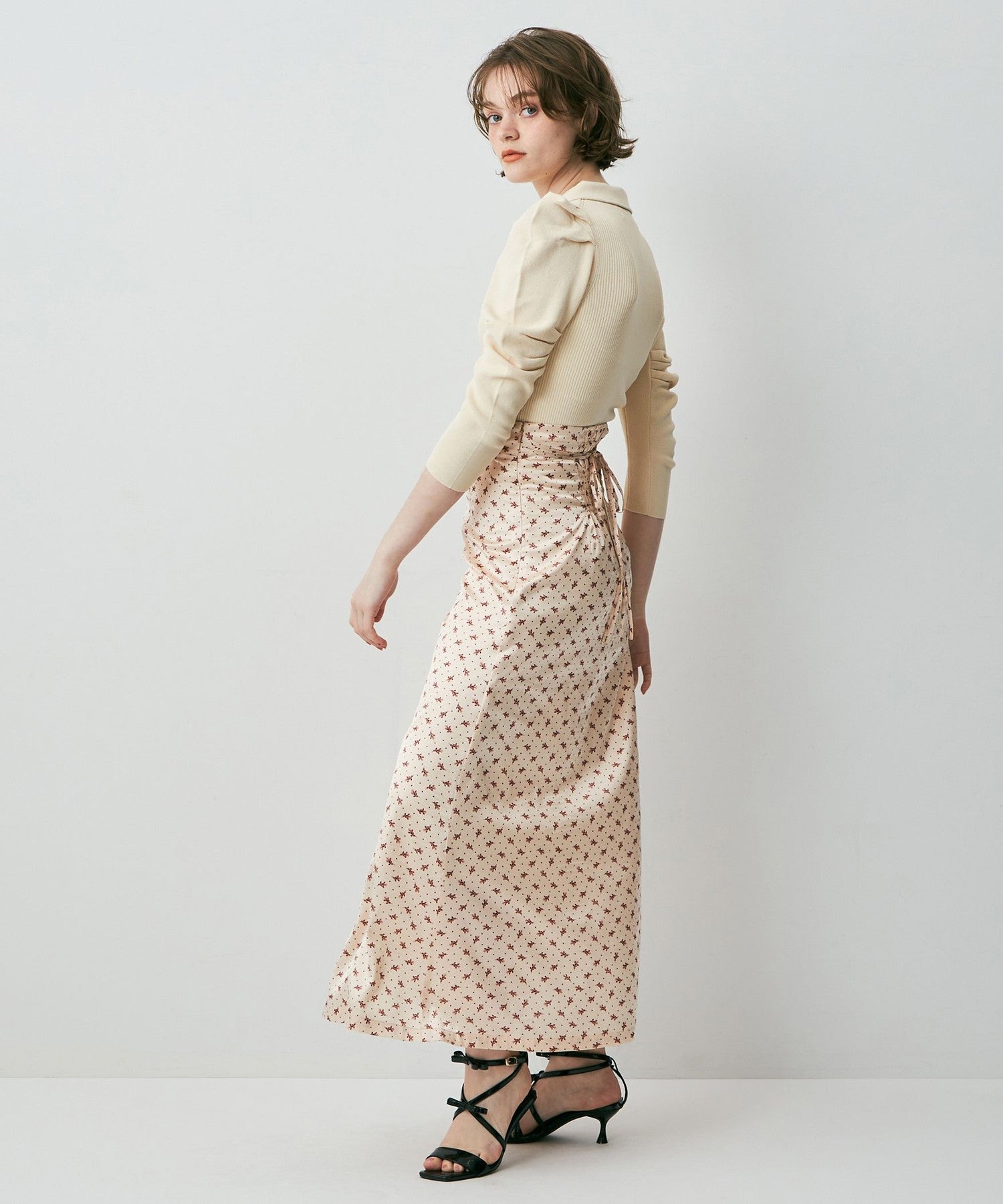 Petite Fleur Button-down Flared Skirt