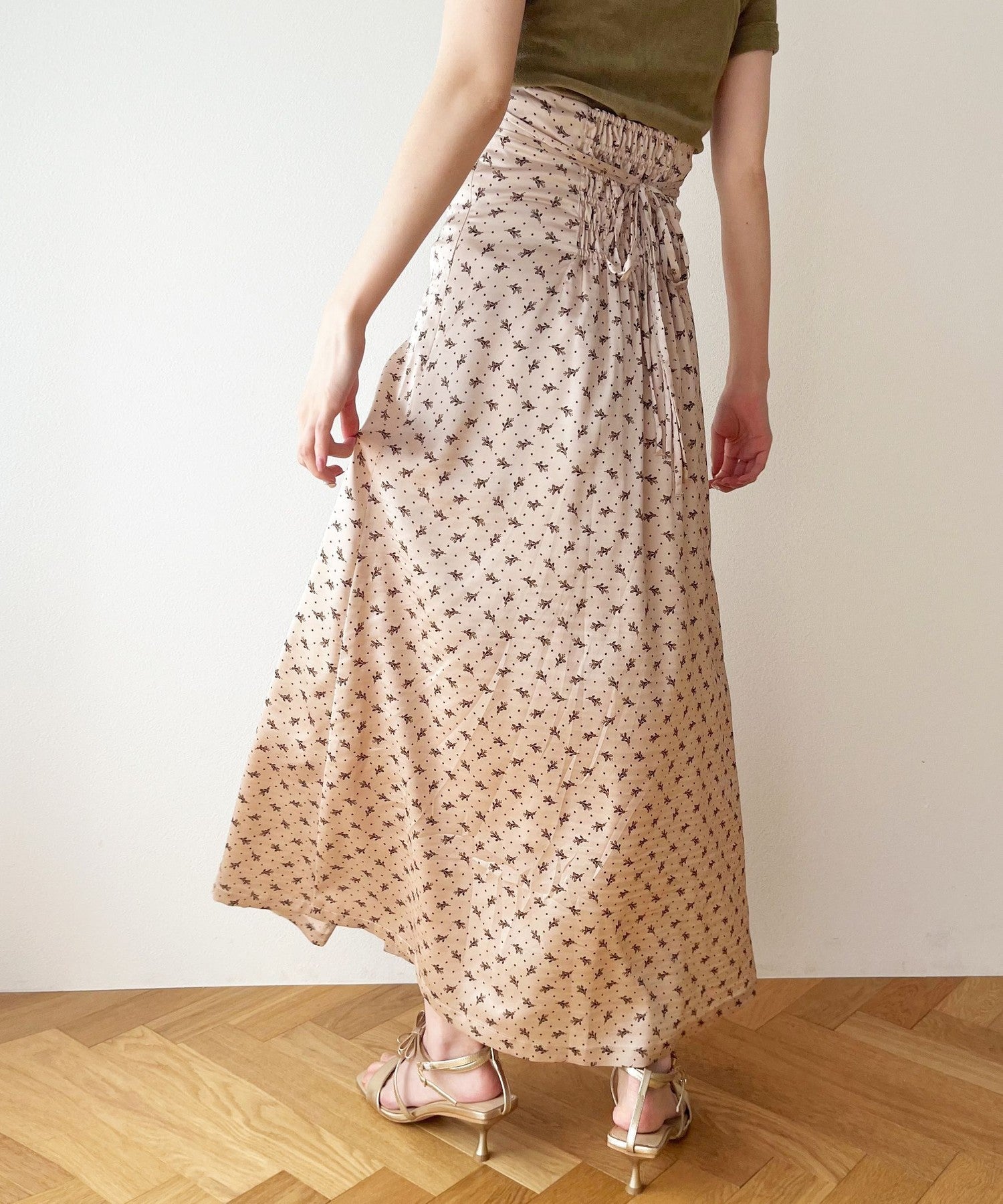 Petite Fleur Button-down Flared Skirt