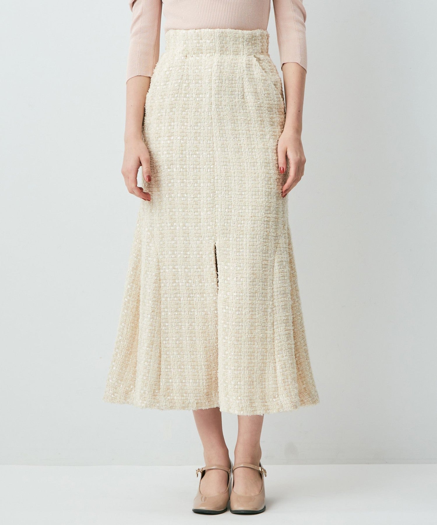 毛圈花呢美人魚半身裙