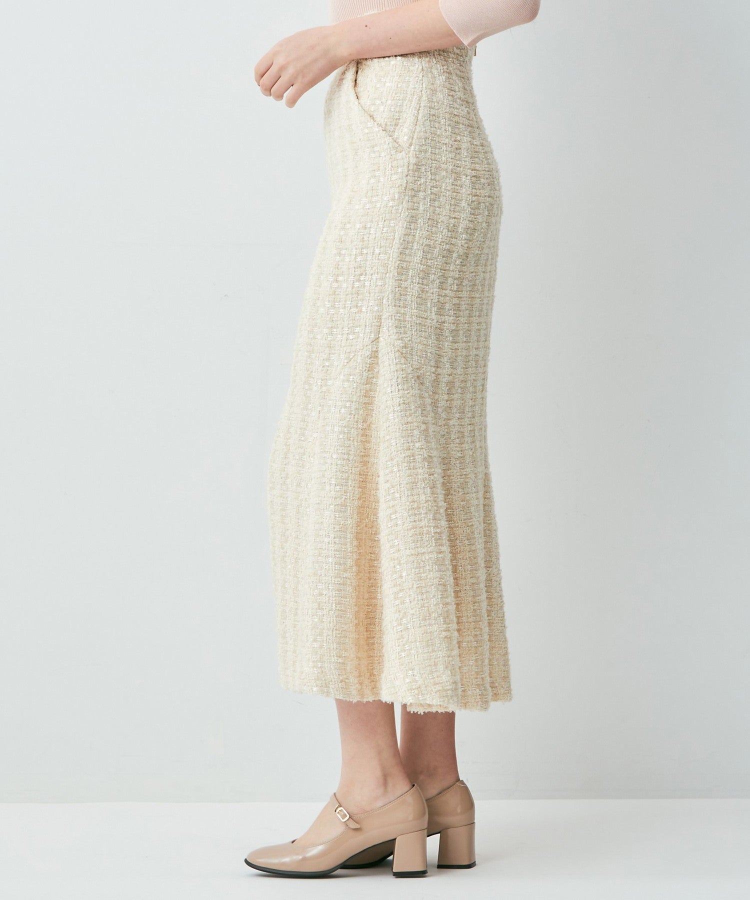 毛圈花呢美人魚半身裙