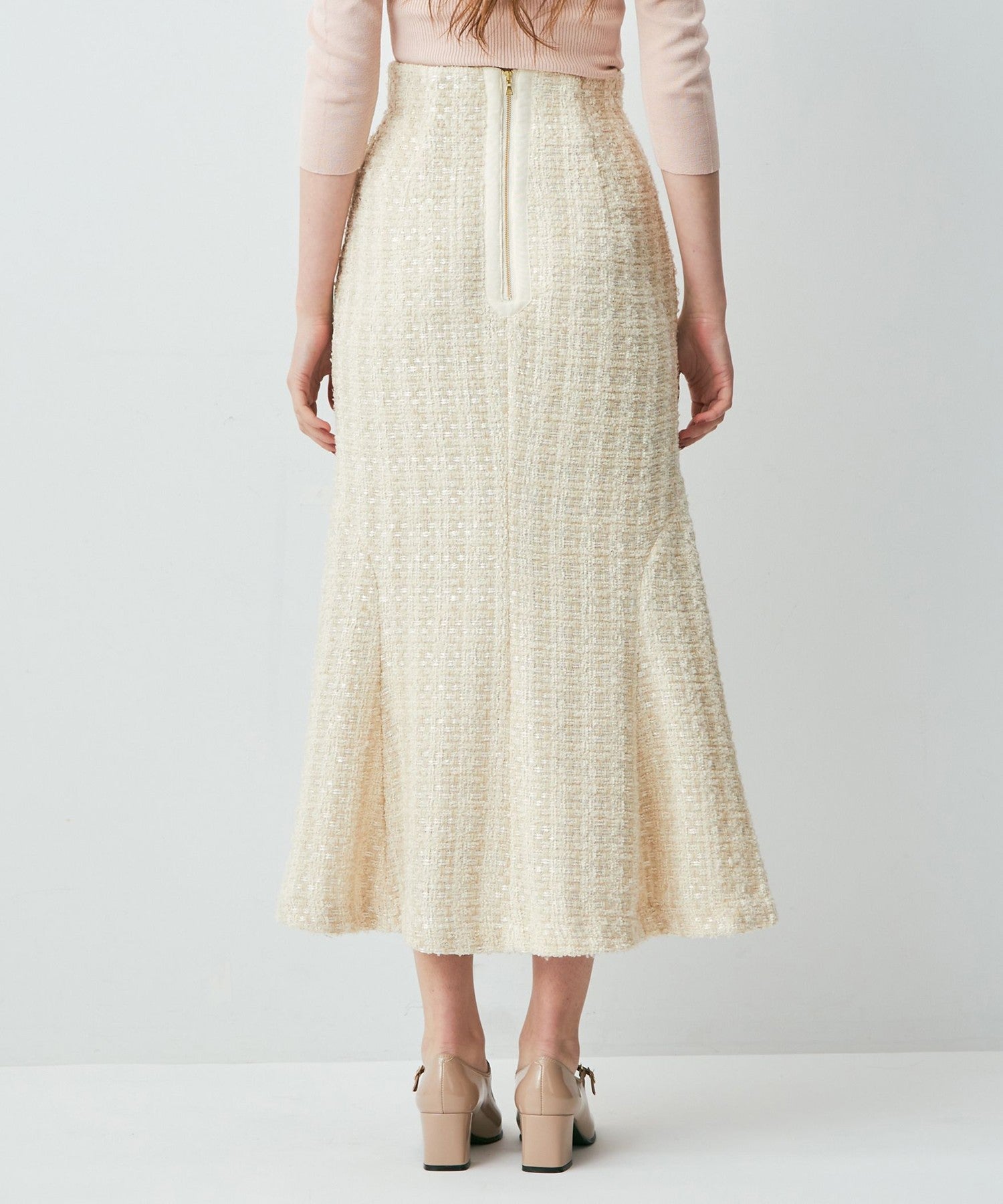 毛圈花呢美人魚半身裙