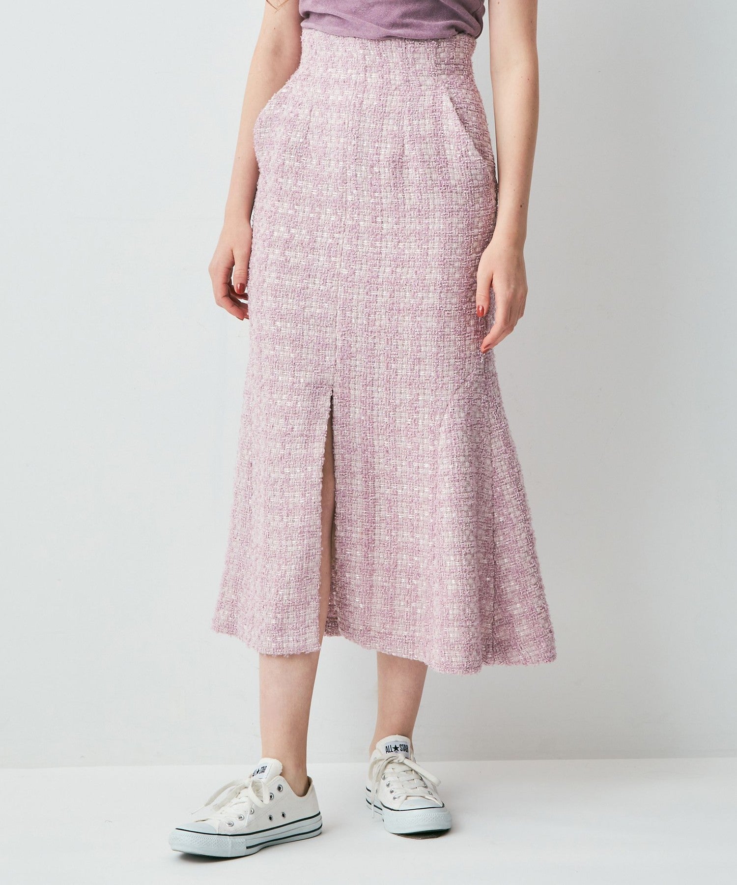 毛圈花呢美人魚半身裙