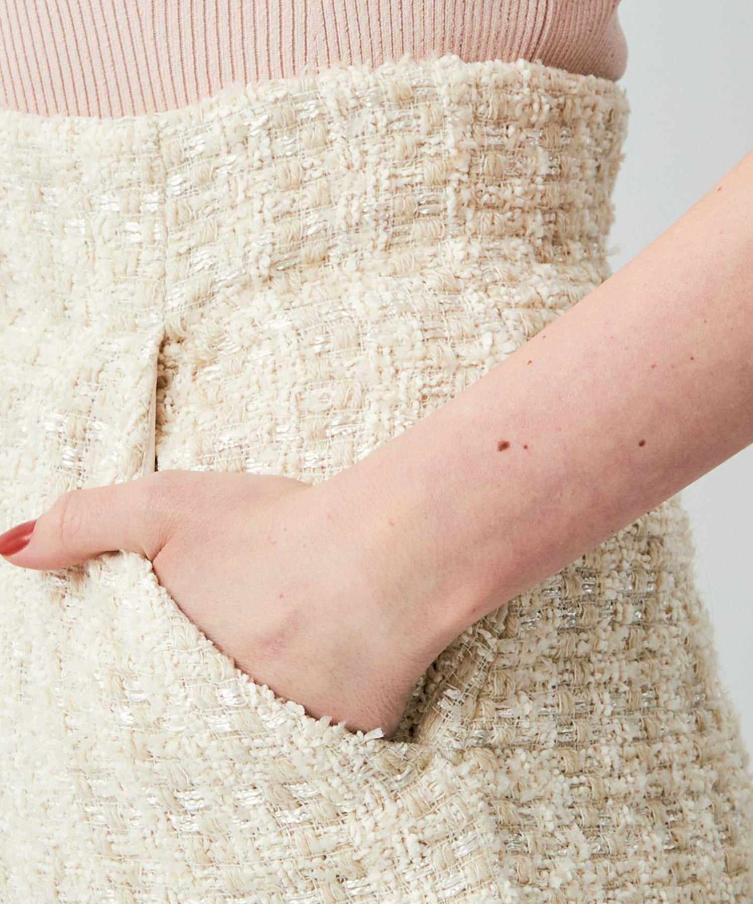 毛圈花呢美人魚半身裙