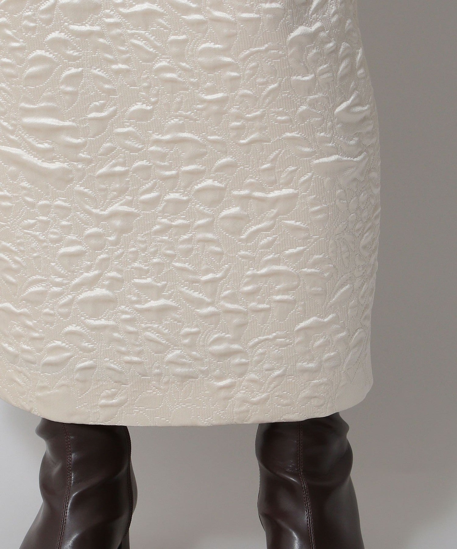 植物絎縫提花半身裙