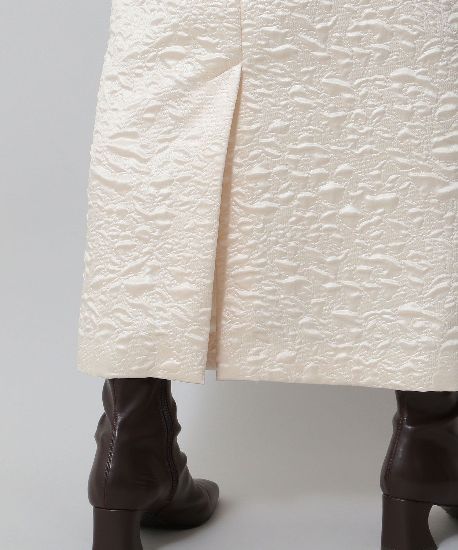 植物絎縫提花半身裙