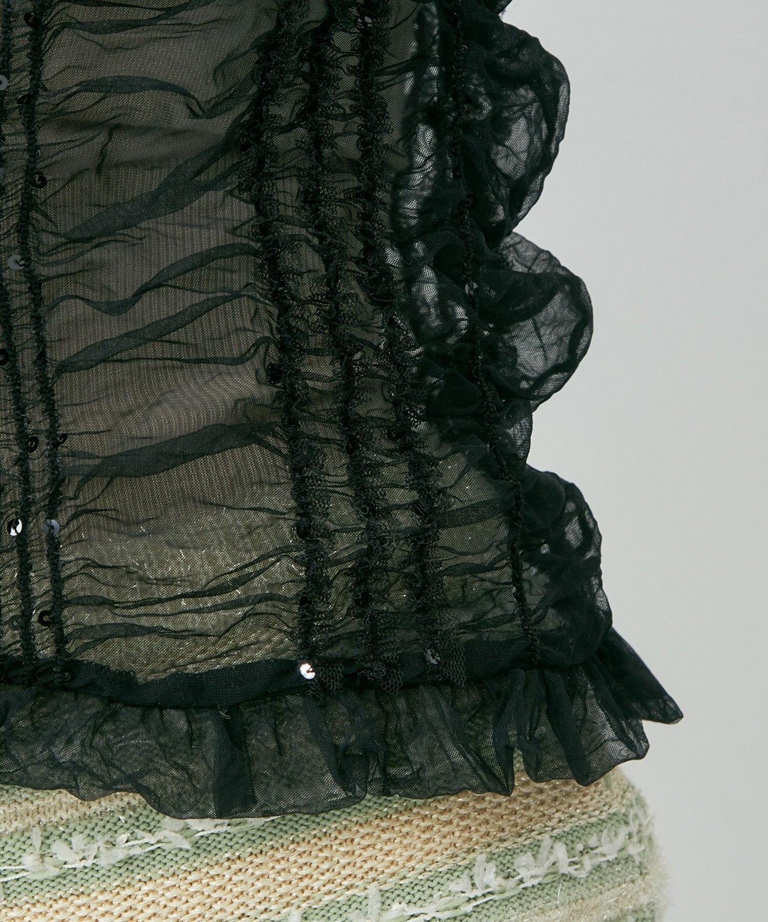 Sequined tulle blouse
