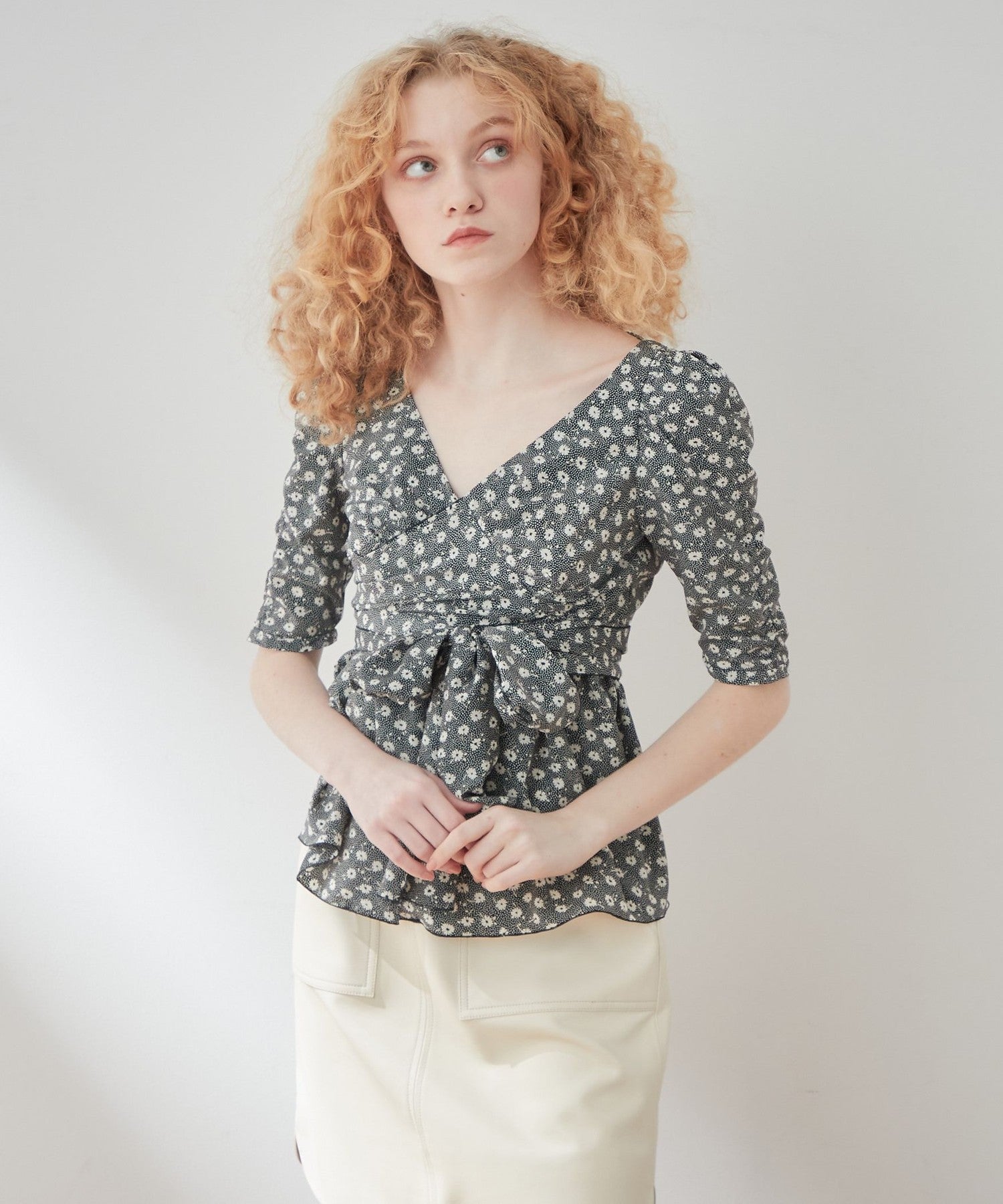 Fleur dot cache-coeur blouse
