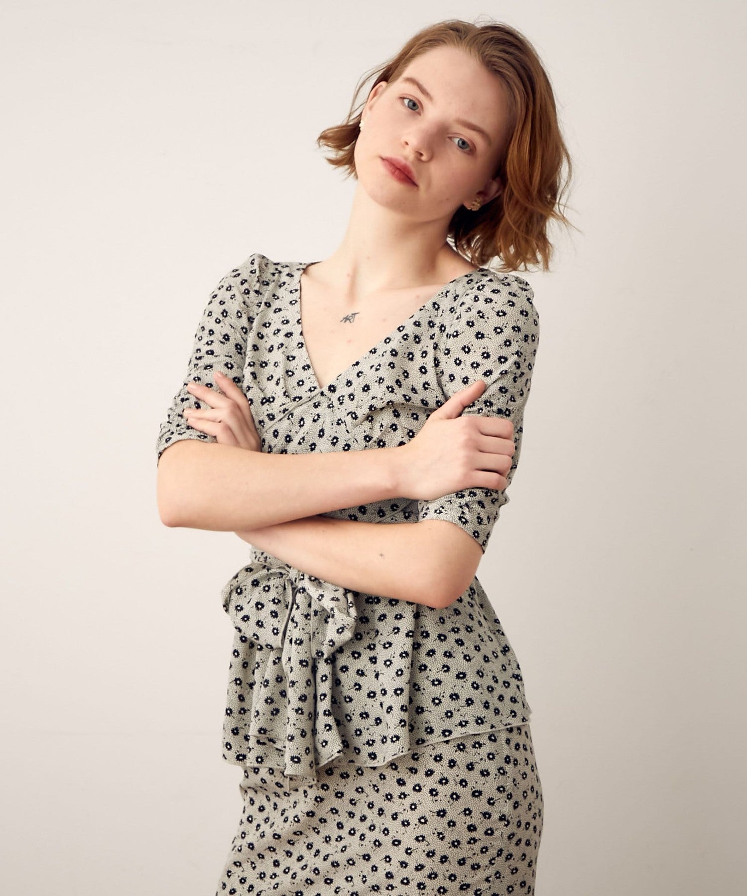 Fleur dot cache-coeur blouse