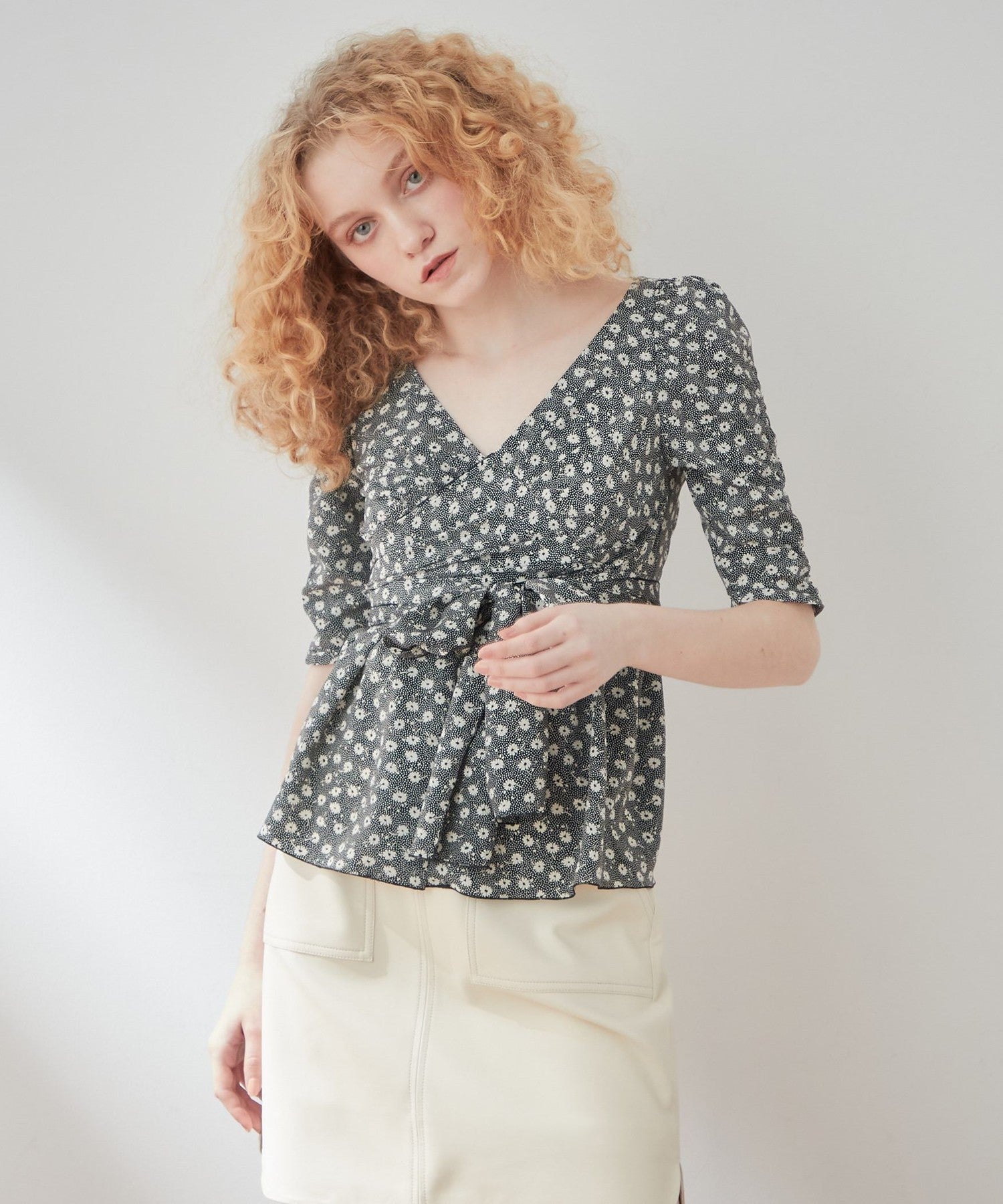 Fleur dot cache-coeur blouse