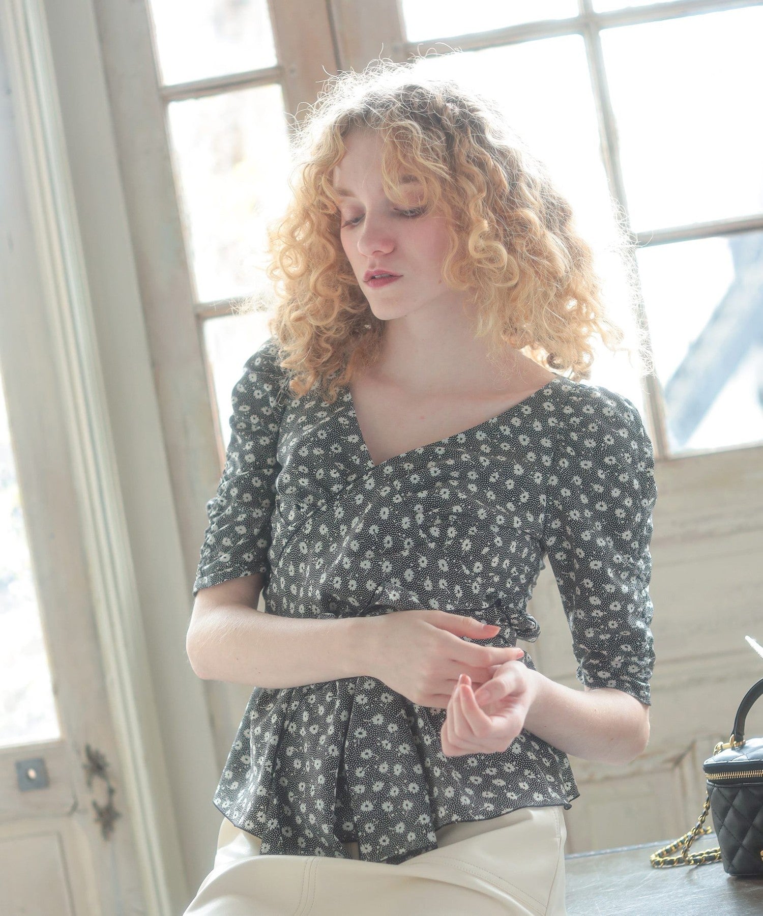 Fleur dot cache-coeur blouse