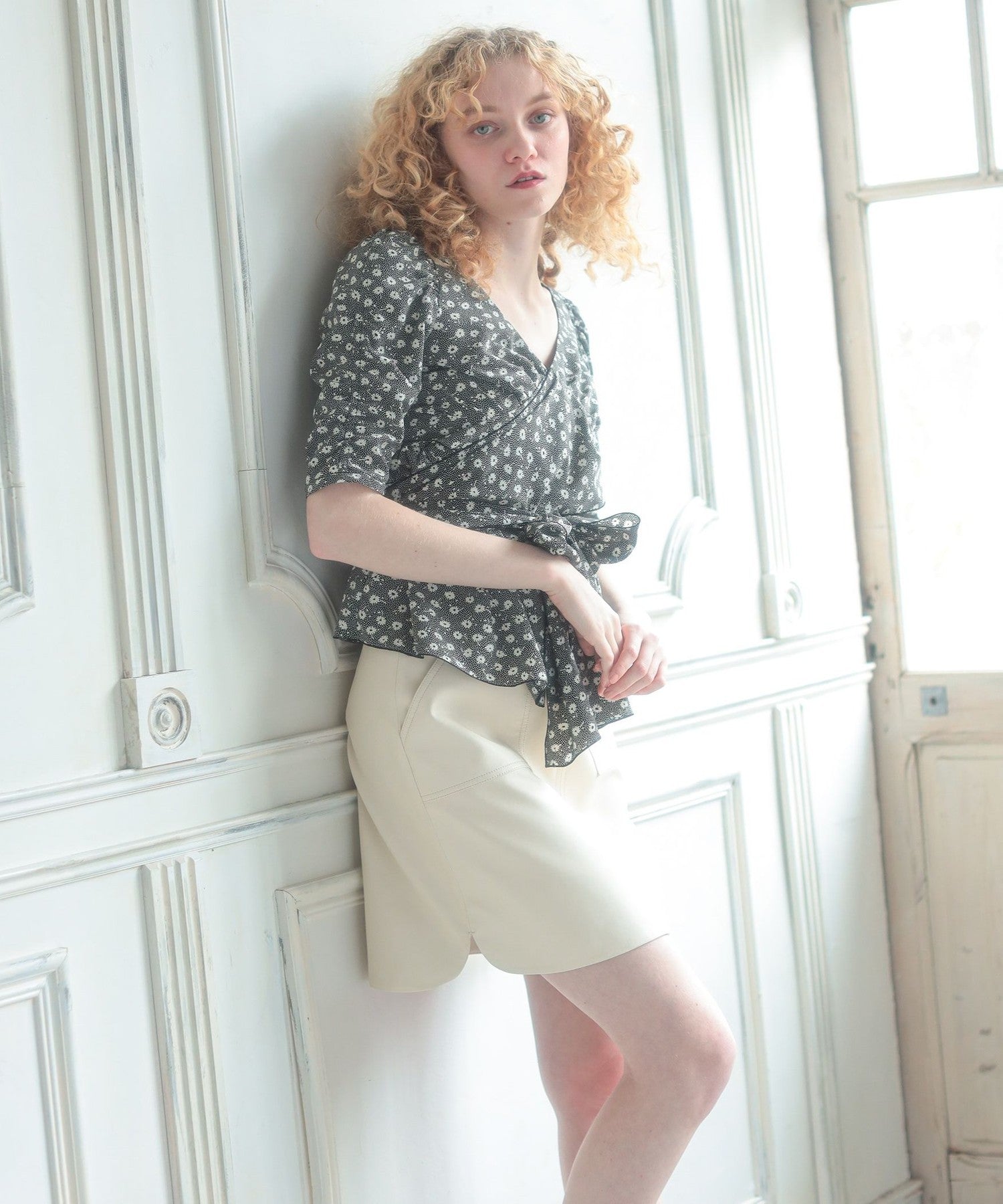 Fleur dot cache-coeur blouse