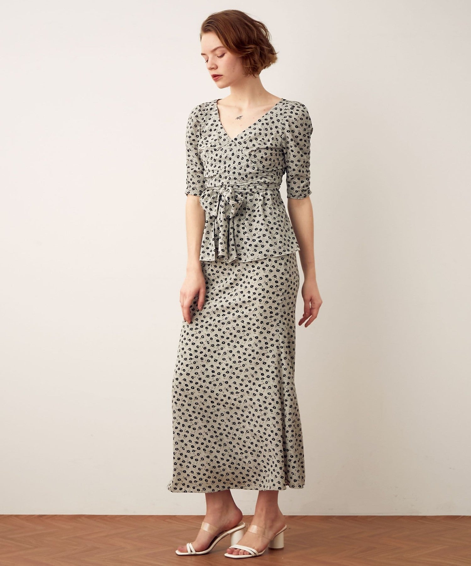 Fleur dot cache-coeur blouse