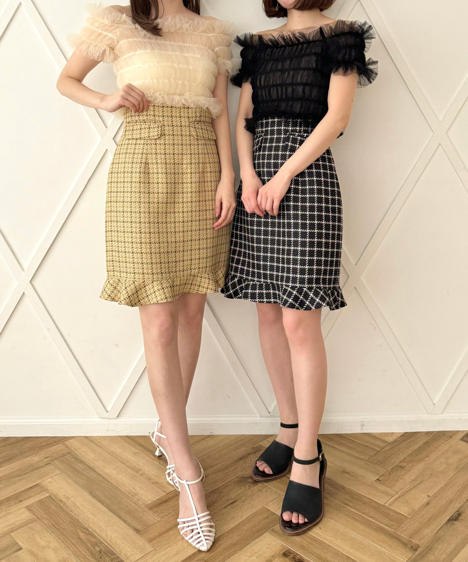 2way 抽褶薄紗女衫