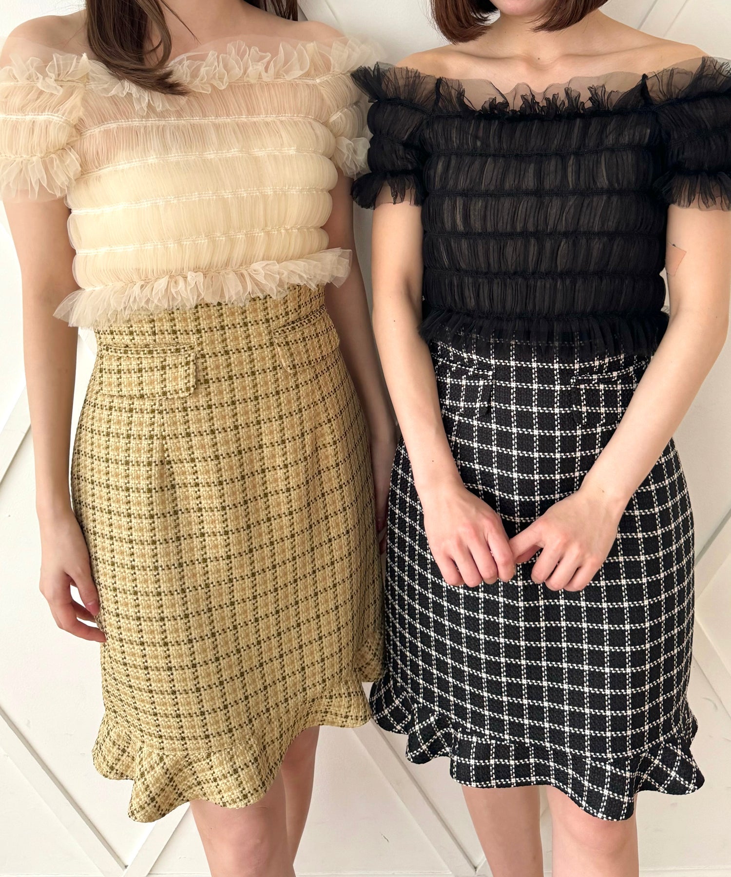 2way 抽褶薄紗女衫