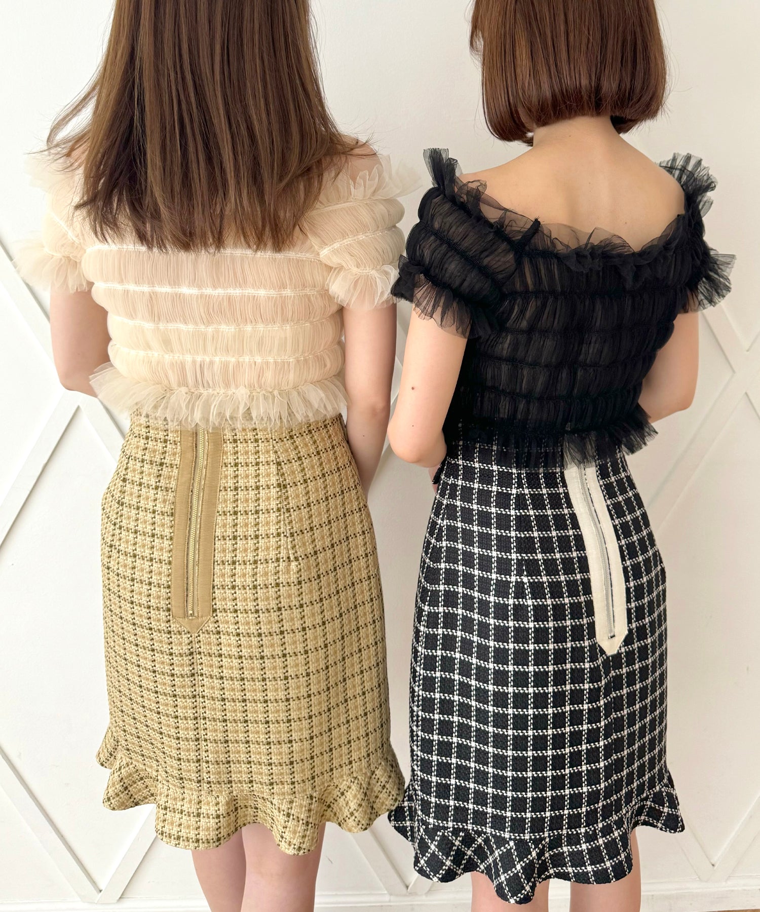 2way 抽褶薄紗女衫