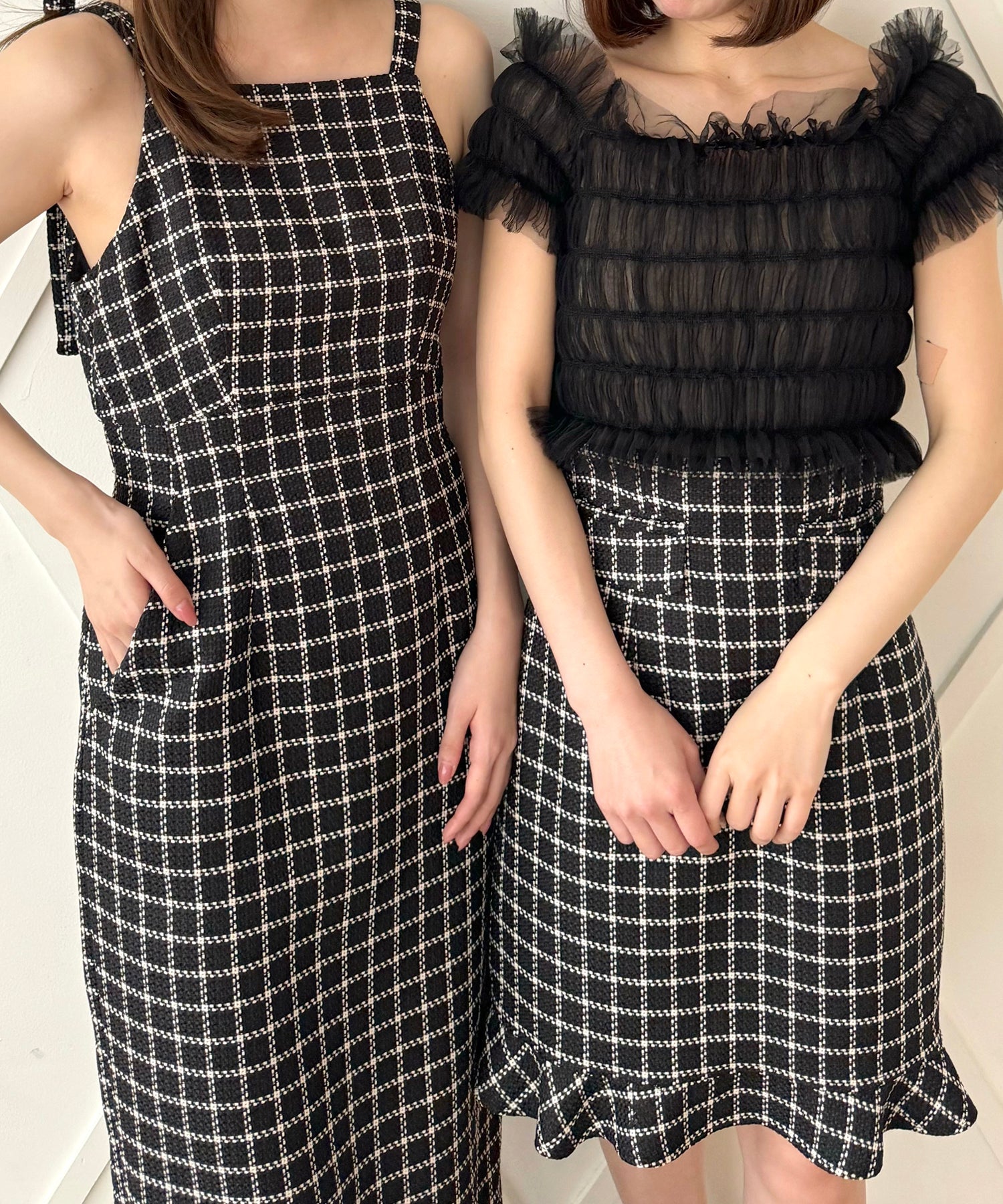 2way 抽褶薄紗女衫