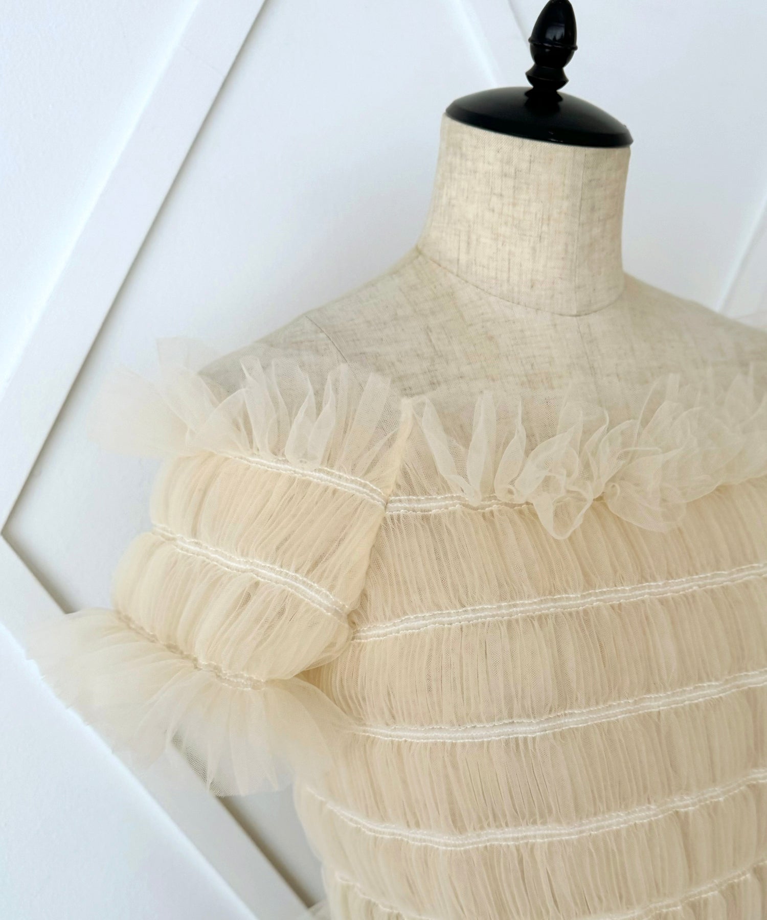 2way 抽褶薄紗女衫