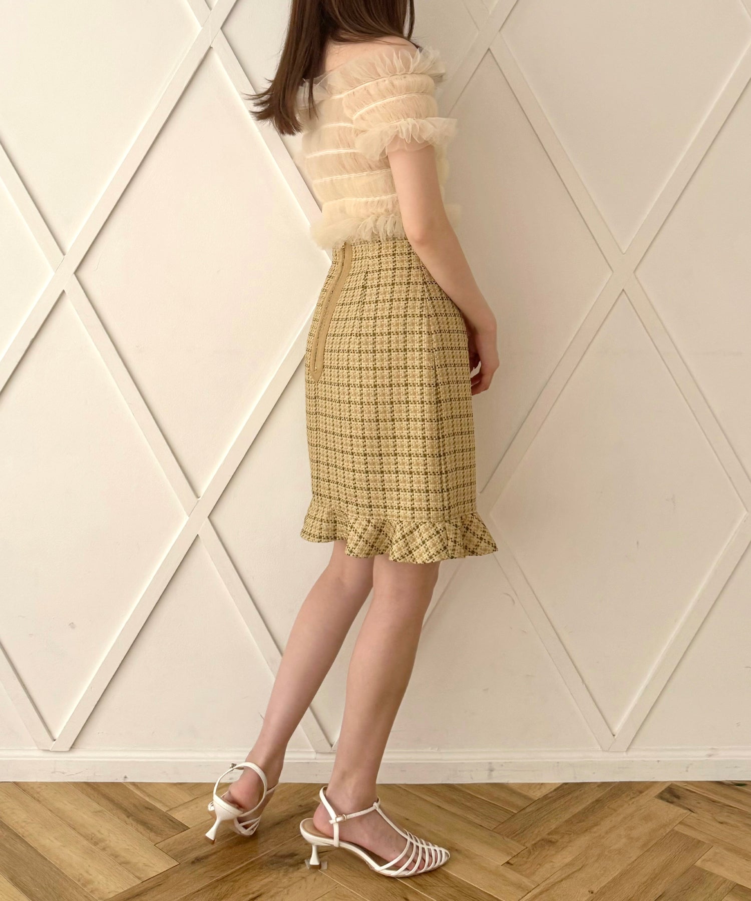 2way 抽褶薄紗女衫