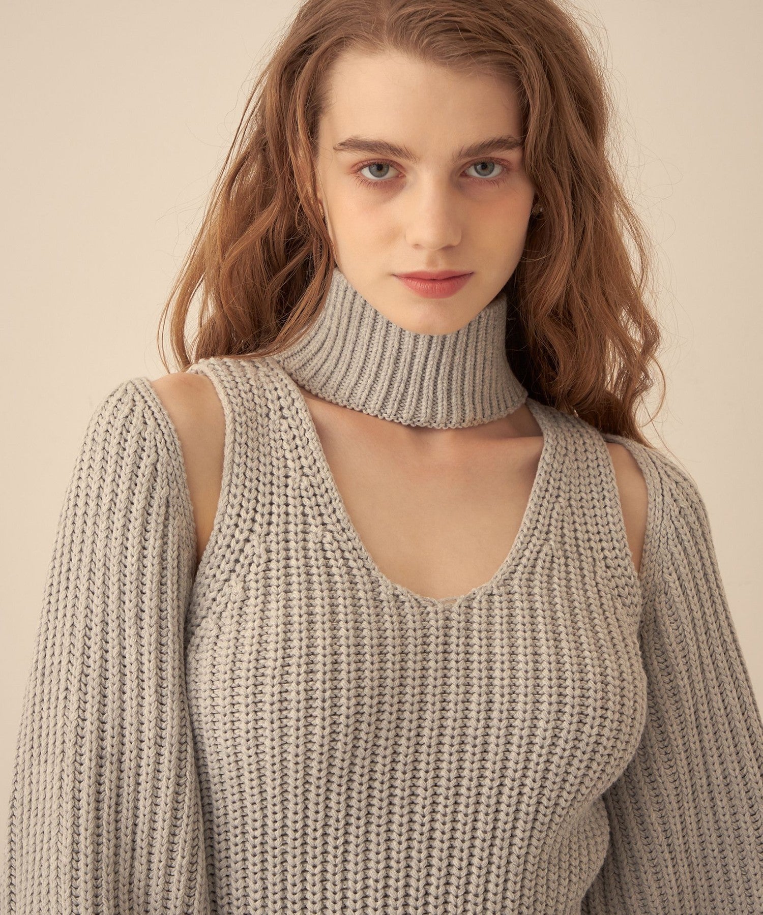 レイヤードニットワンピース