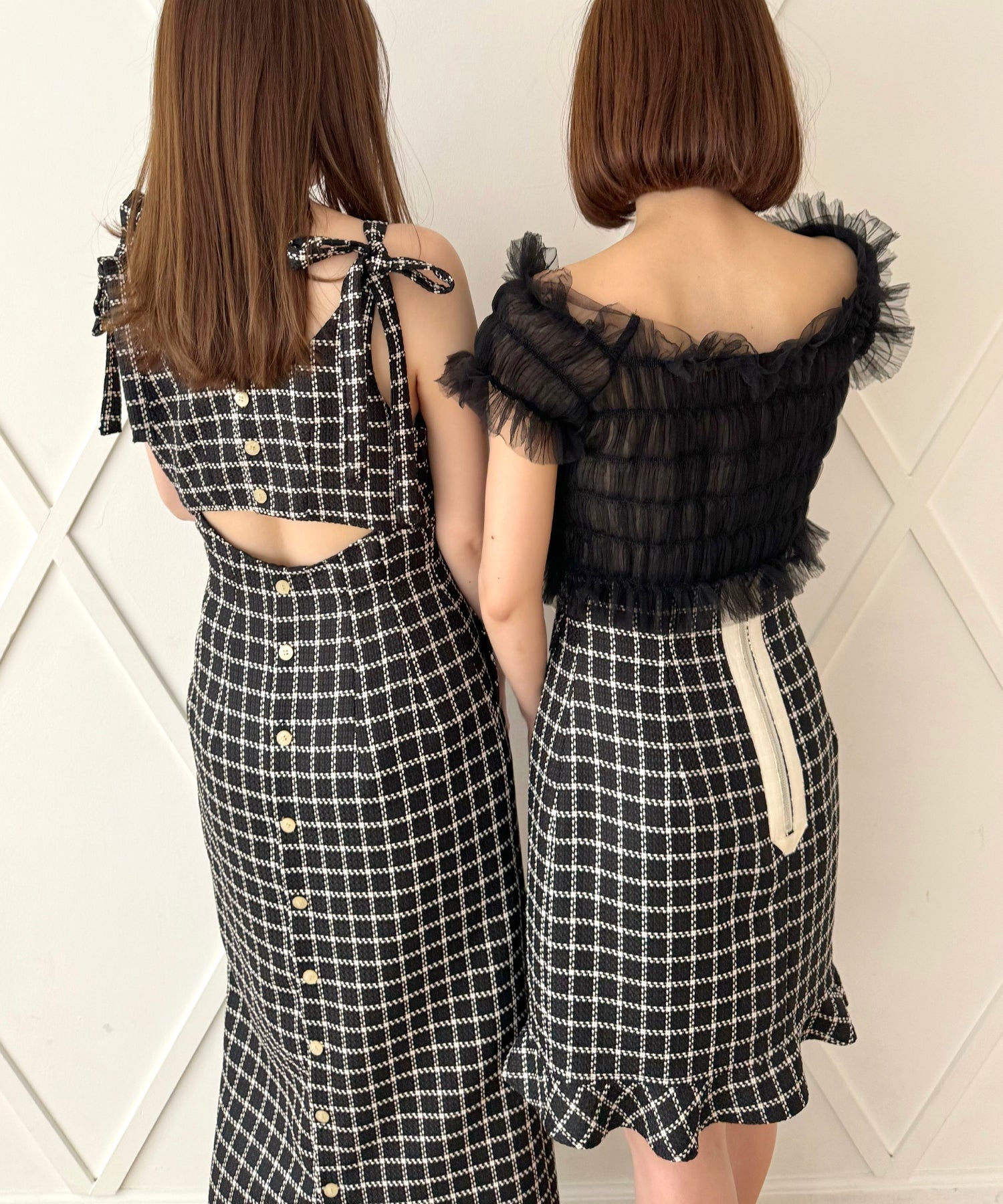 格紋吊帶連身裙