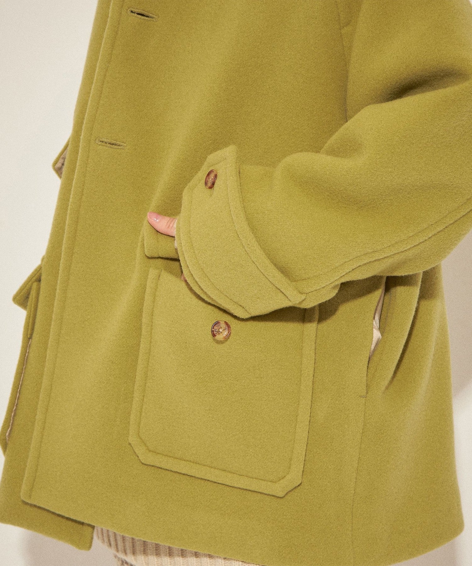 柔軟莫薩染色領口袋外套