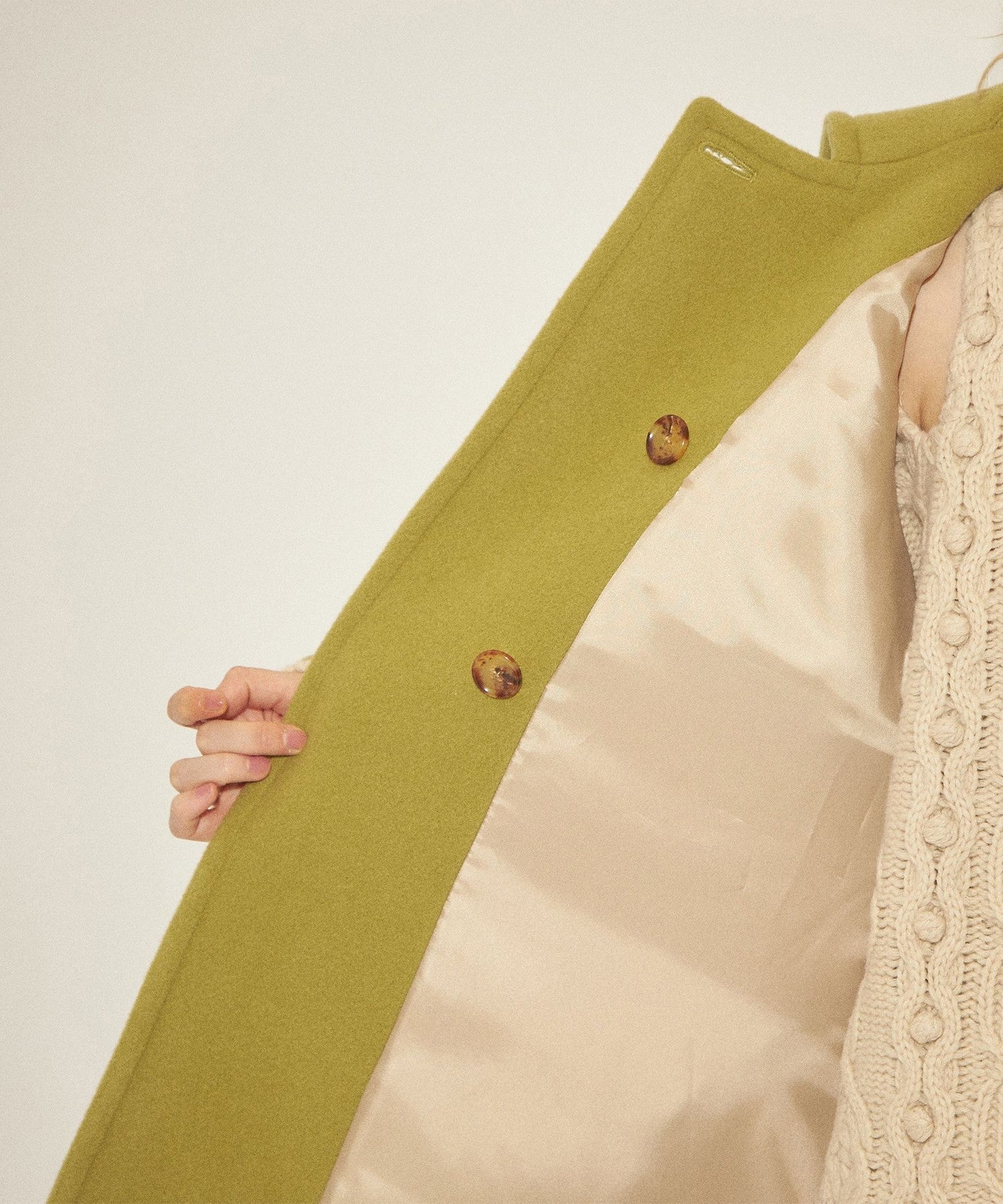 柔軟莫薩染色領口袋外套