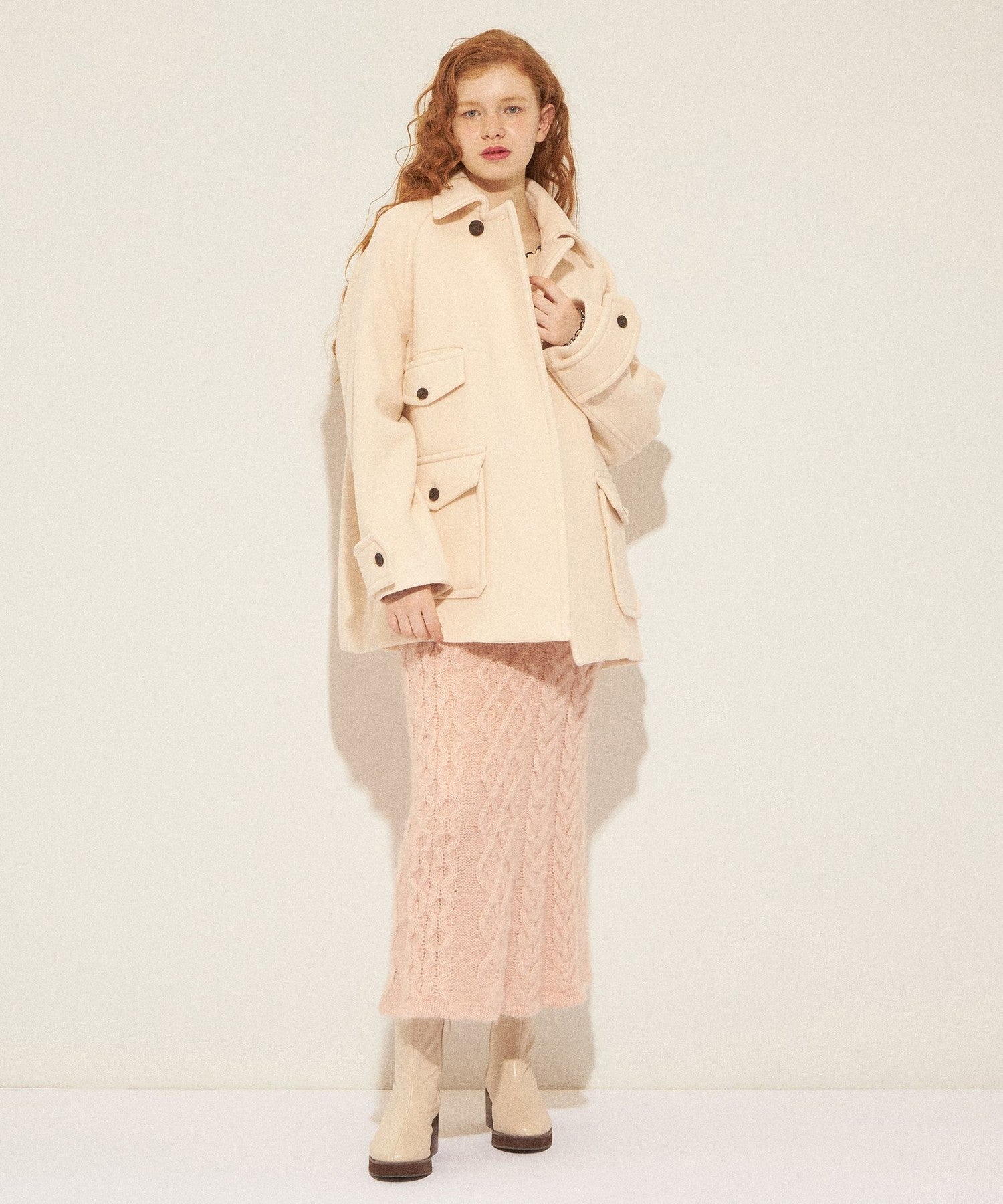 柔軟莫薩染色領口袋外套