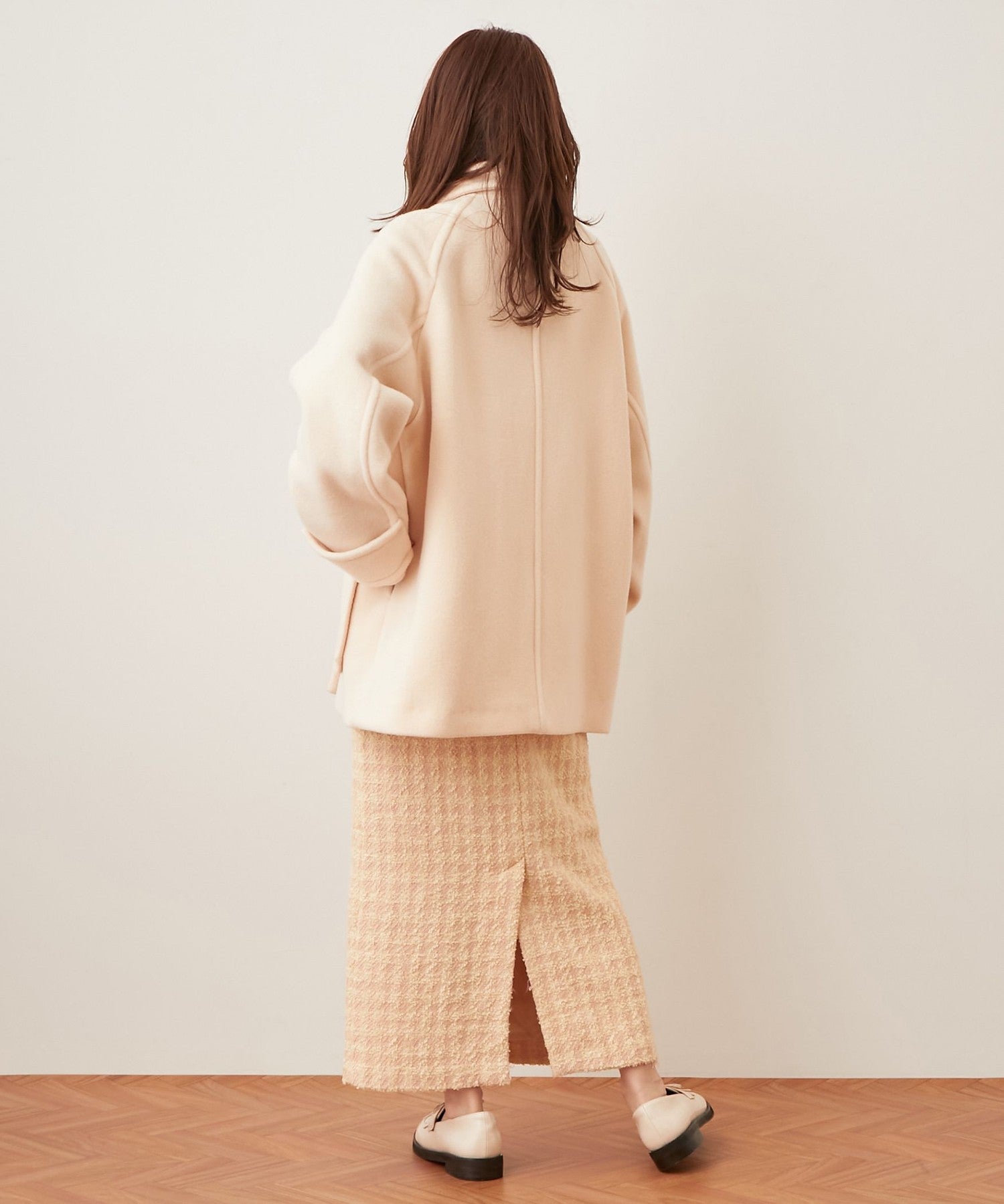 柔軟莫薩染色領口袋外套