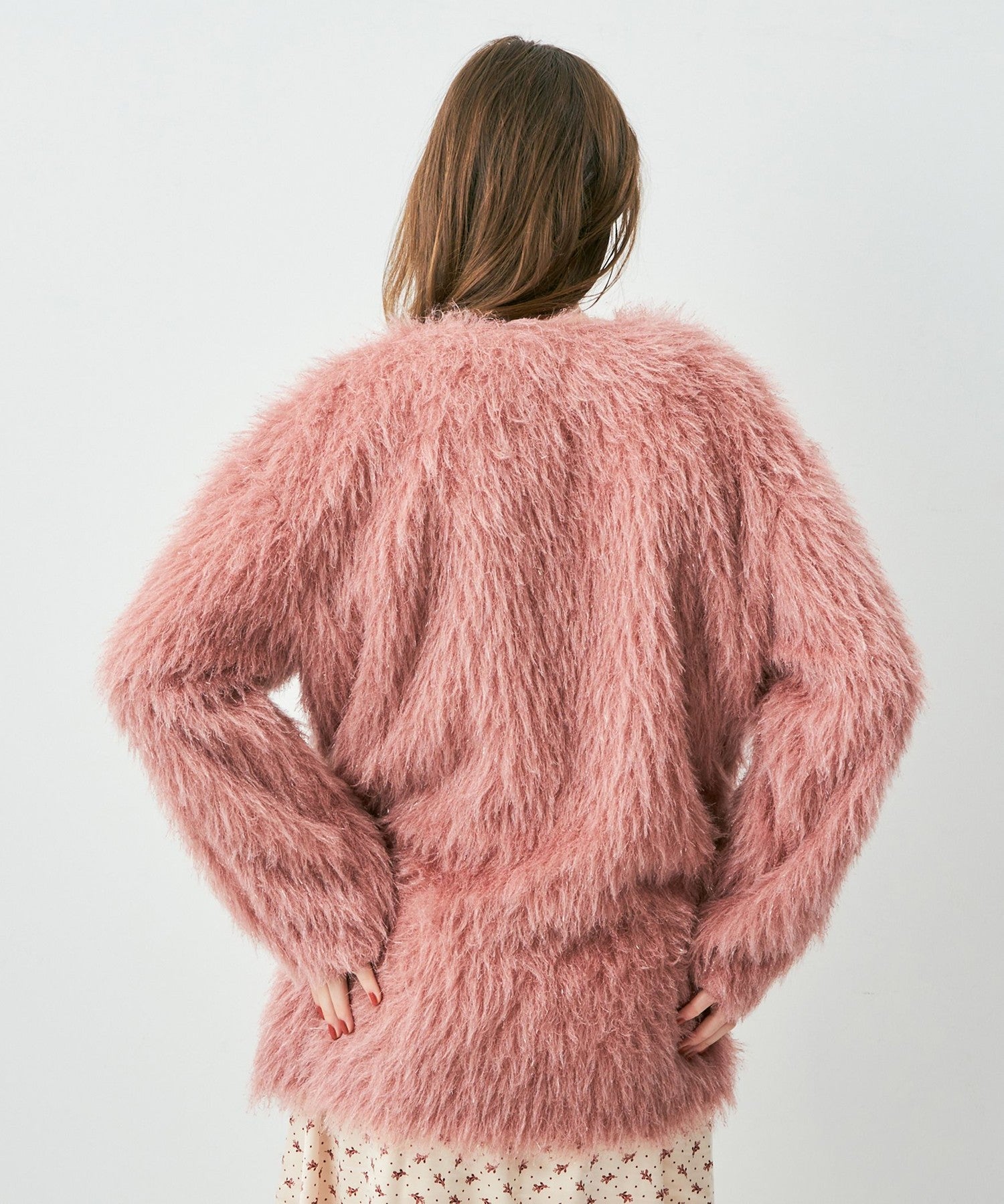 亮色毛茸茸長外套