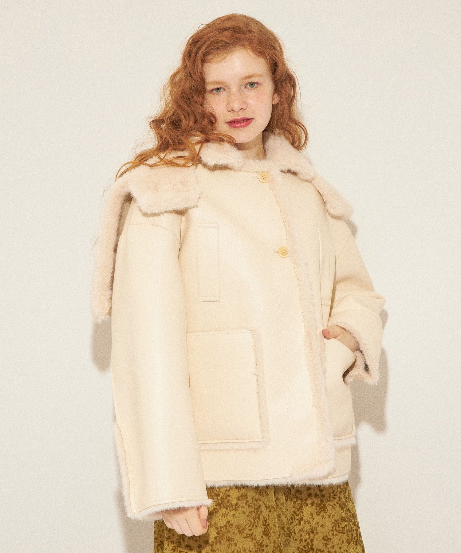 人造羊毛皮雙面大衣