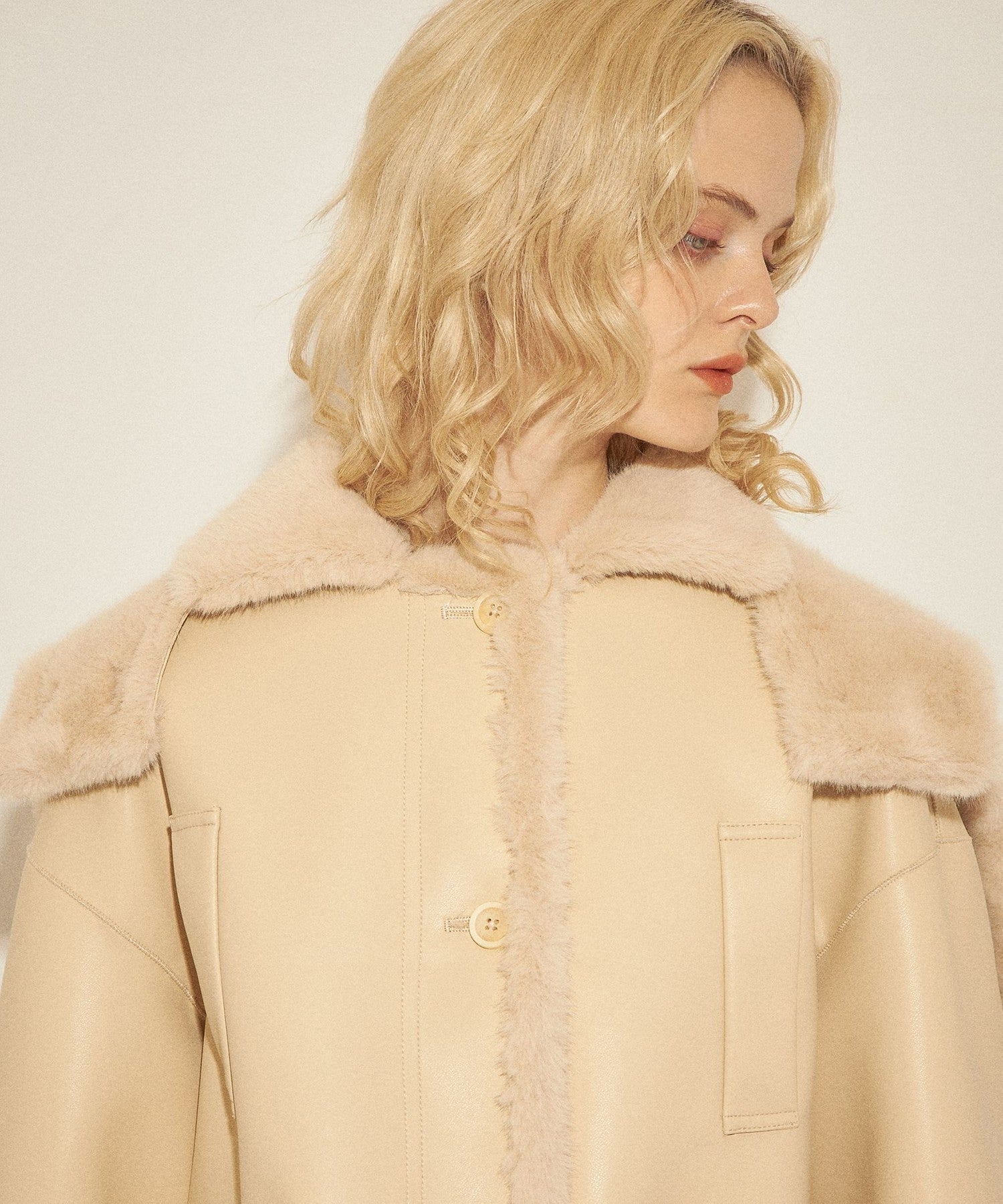 人造羊毛皮雙面大衣