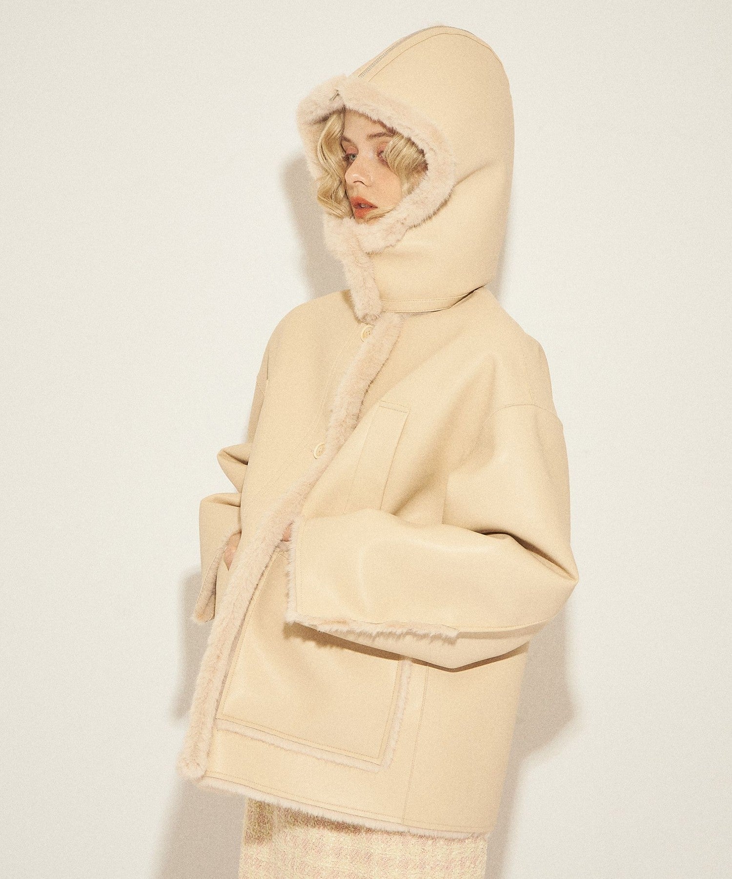 人造羊毛皮雙面大衣