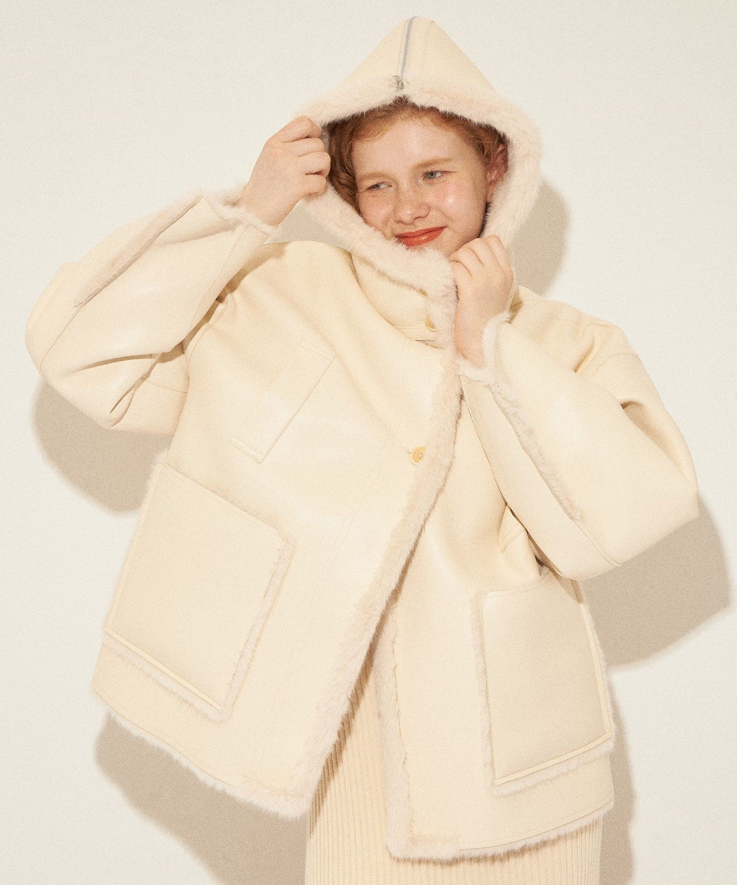 人造羊毛皮雙面大衣