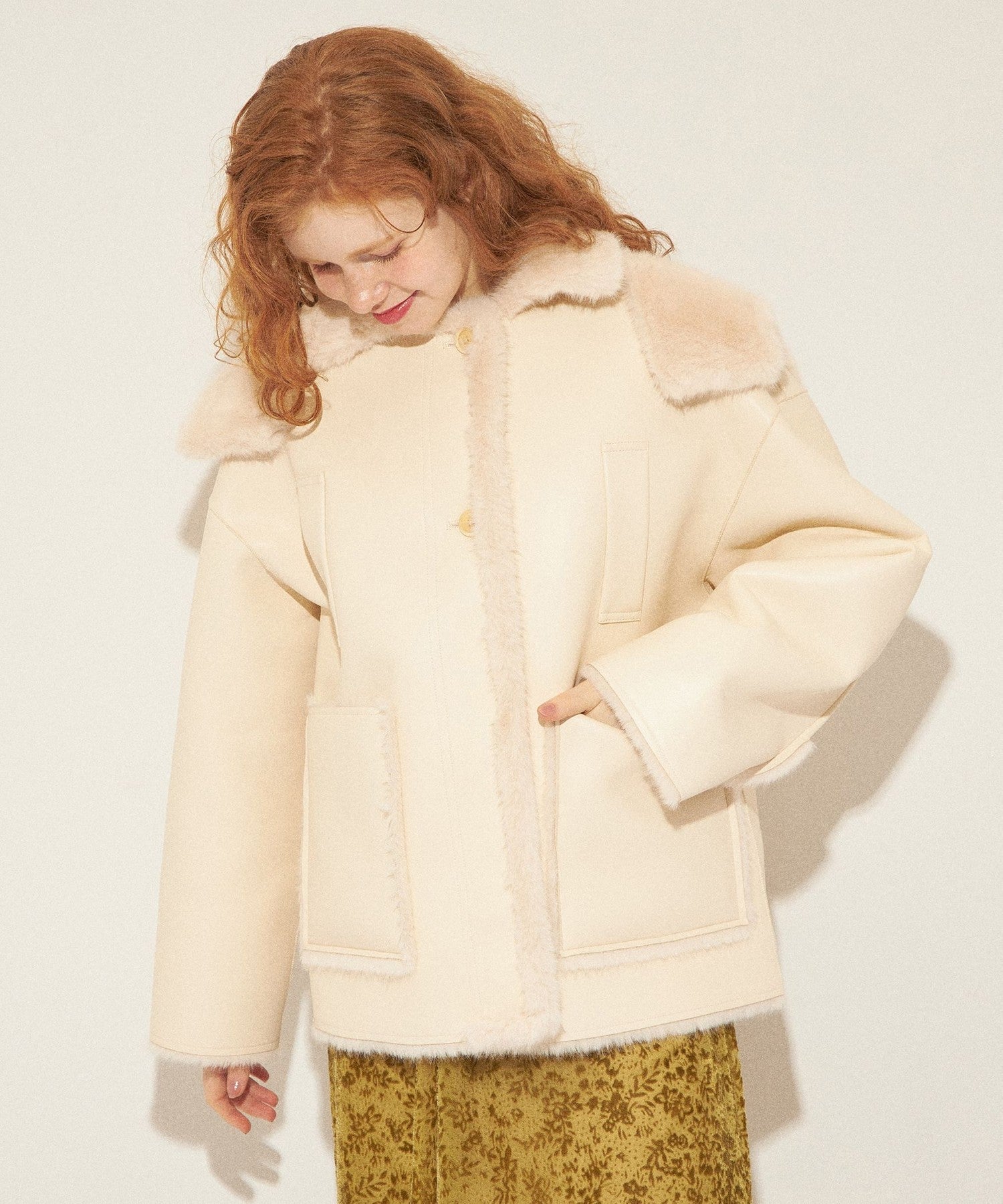 人造羊毛皮雙面大衣