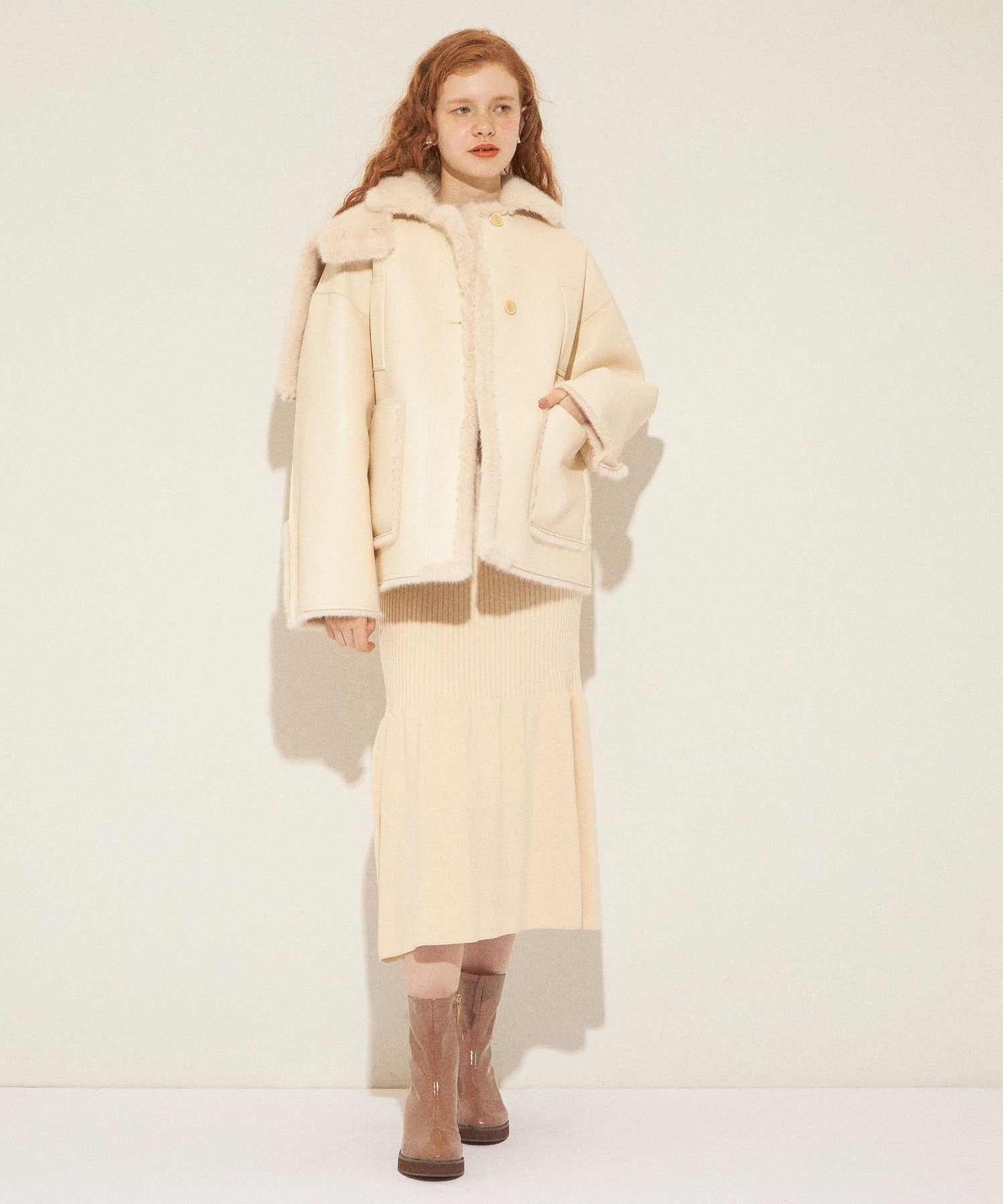 人造羊毛皮雙面大衣