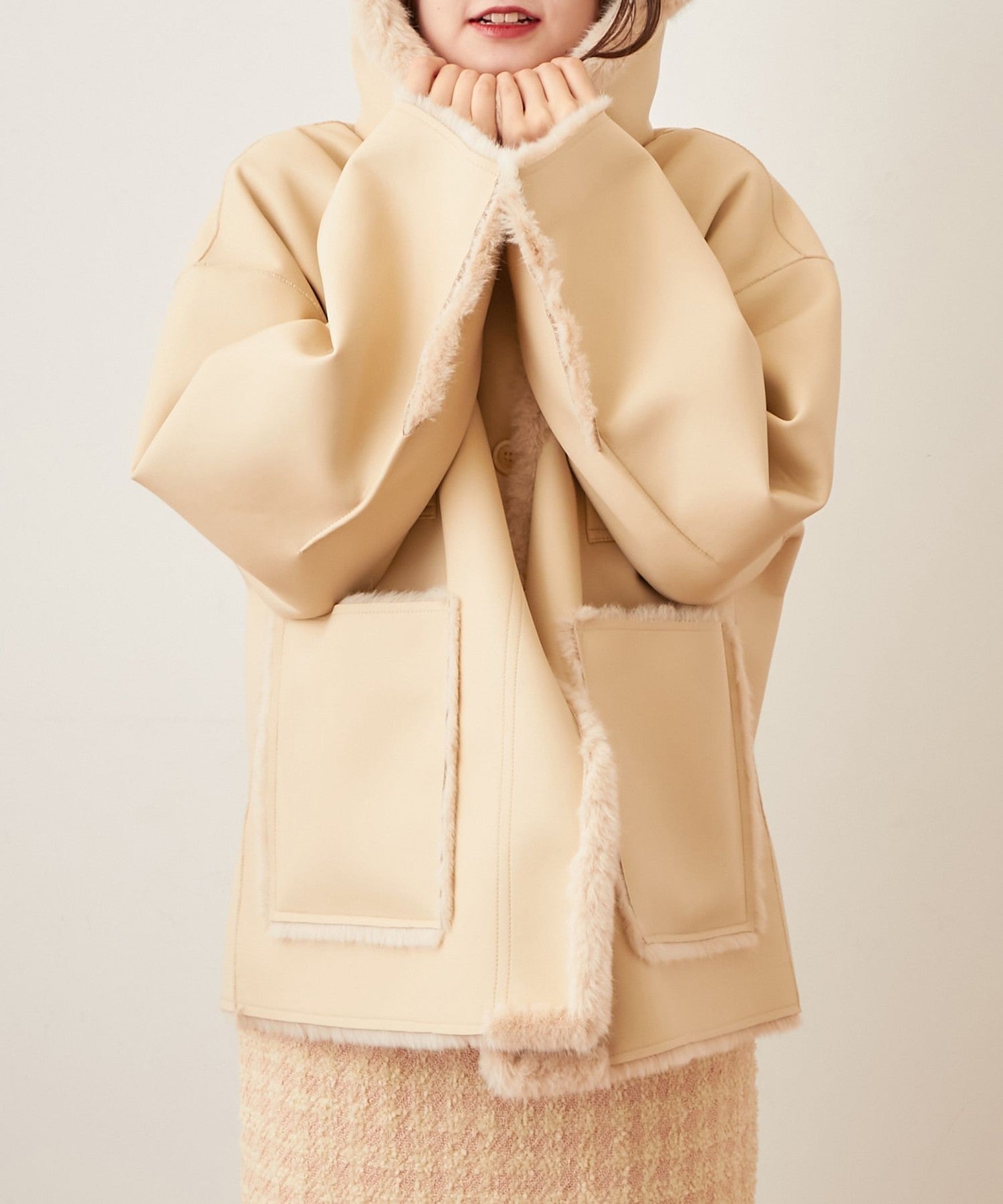 人造羊毛皮雙面大衣