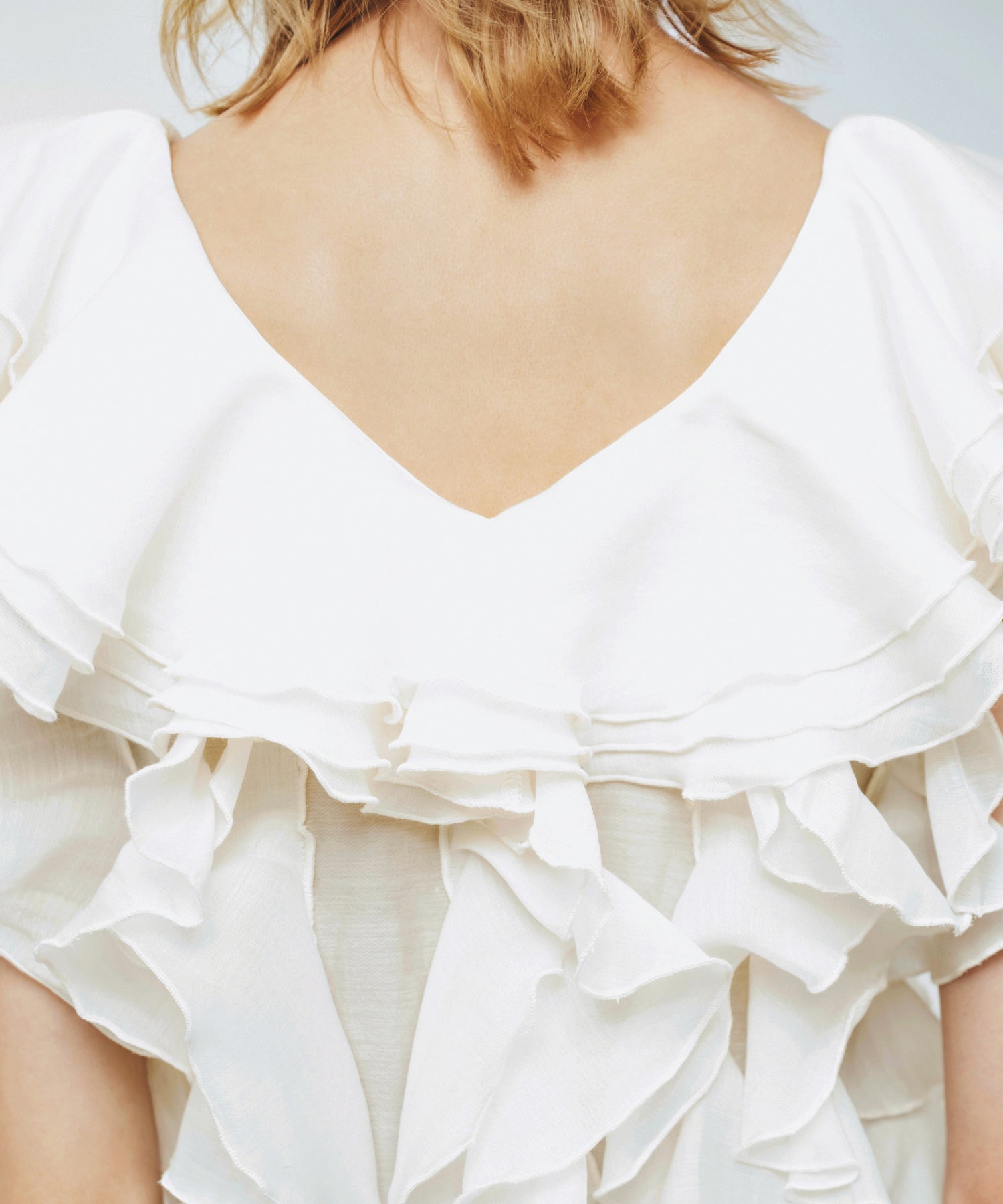 シアーフレアフリルブラウス