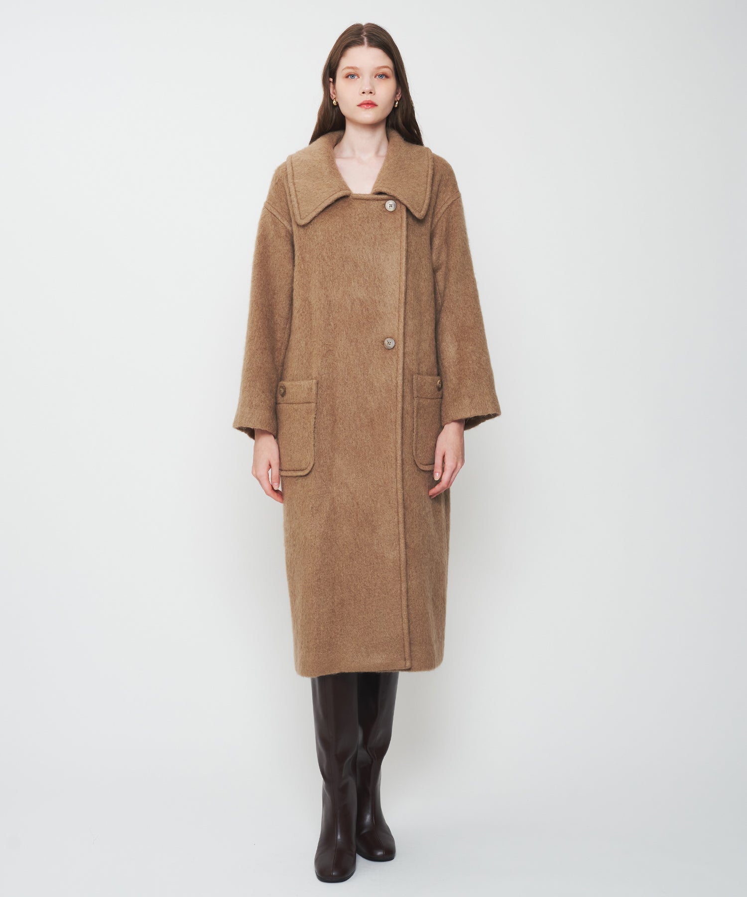 モヘヤシャギーステンカラーコート