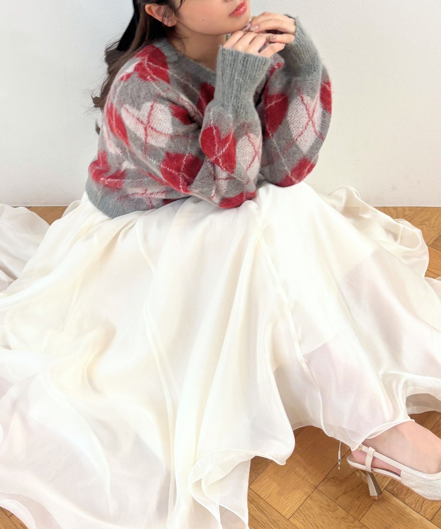 ハートアーガイルカーディガン