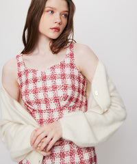 ループチェックサロペワンピース