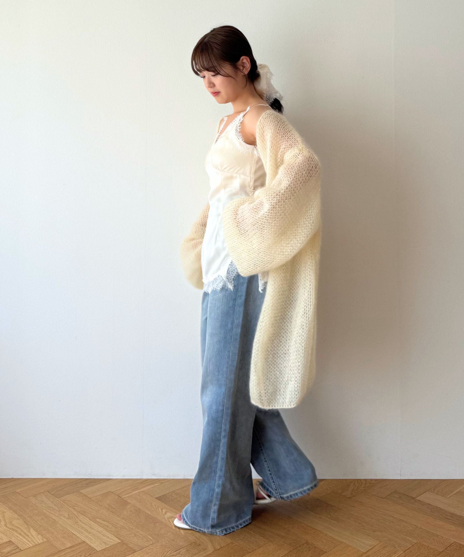 2WAYキッドモヘヤシアーニット