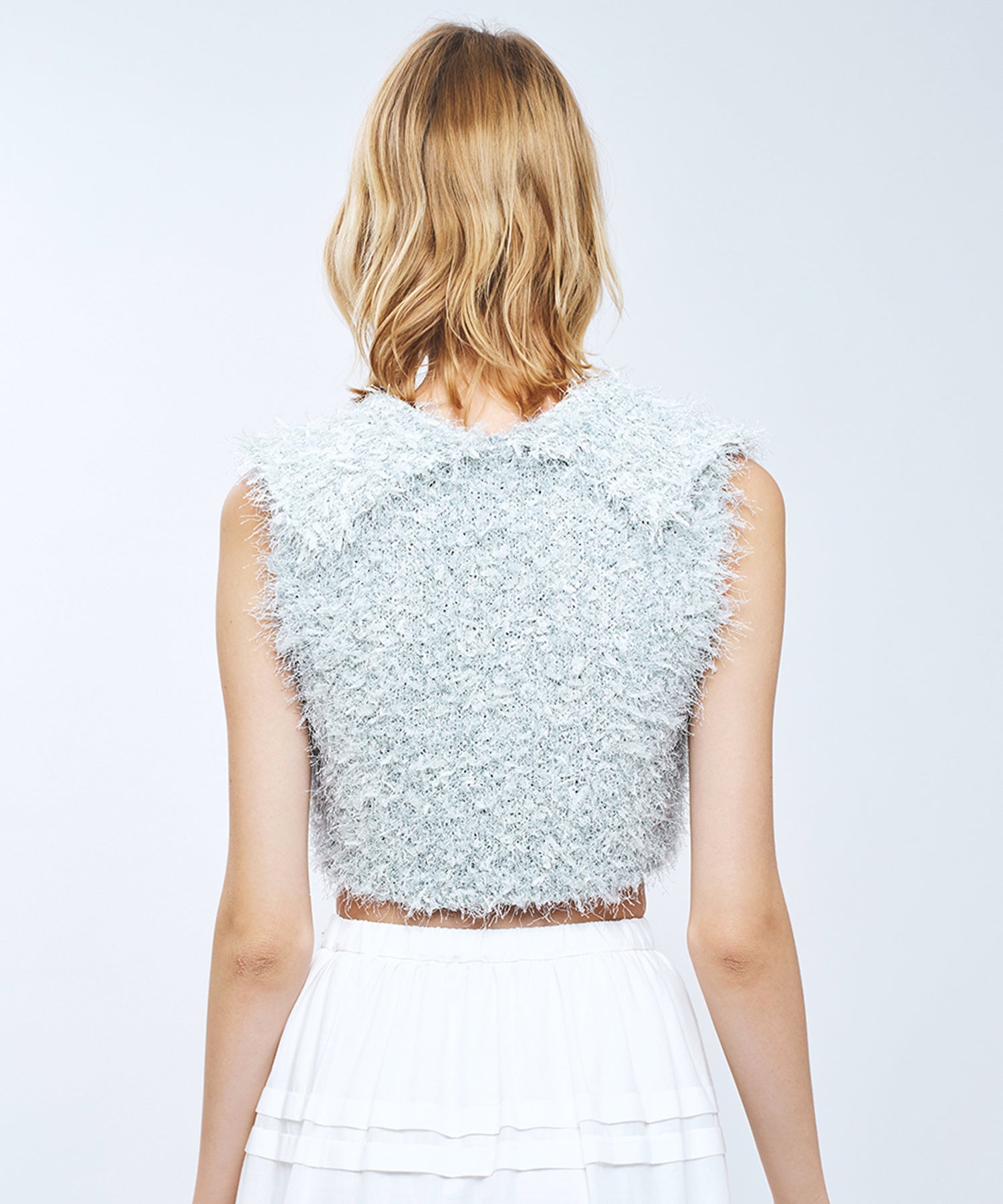 リボンシャギーカラーニット