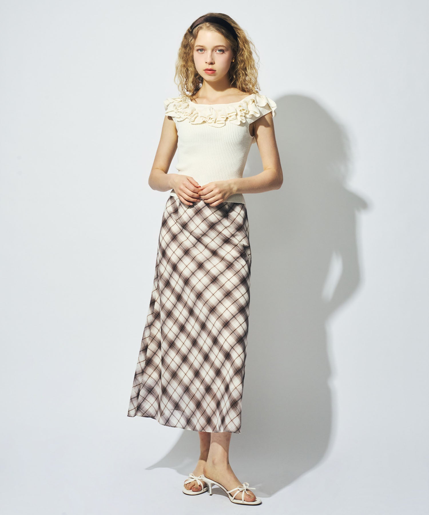 【予約】シアーチェックバイヤススカート