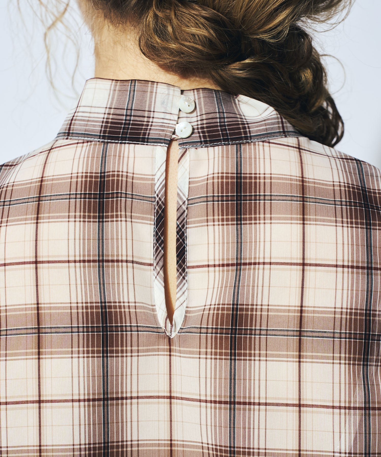 【予約】シアーチェックボウタイブラウス