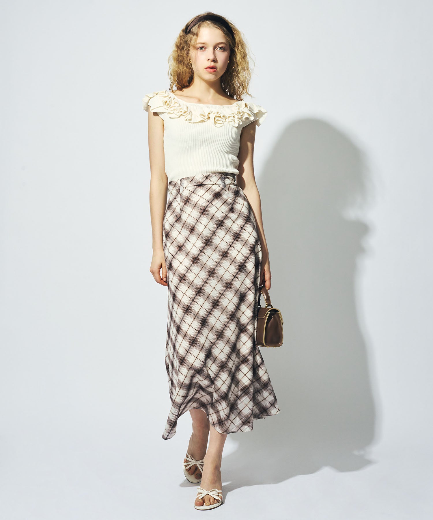 【予約】シアーチェックバイヤススカート